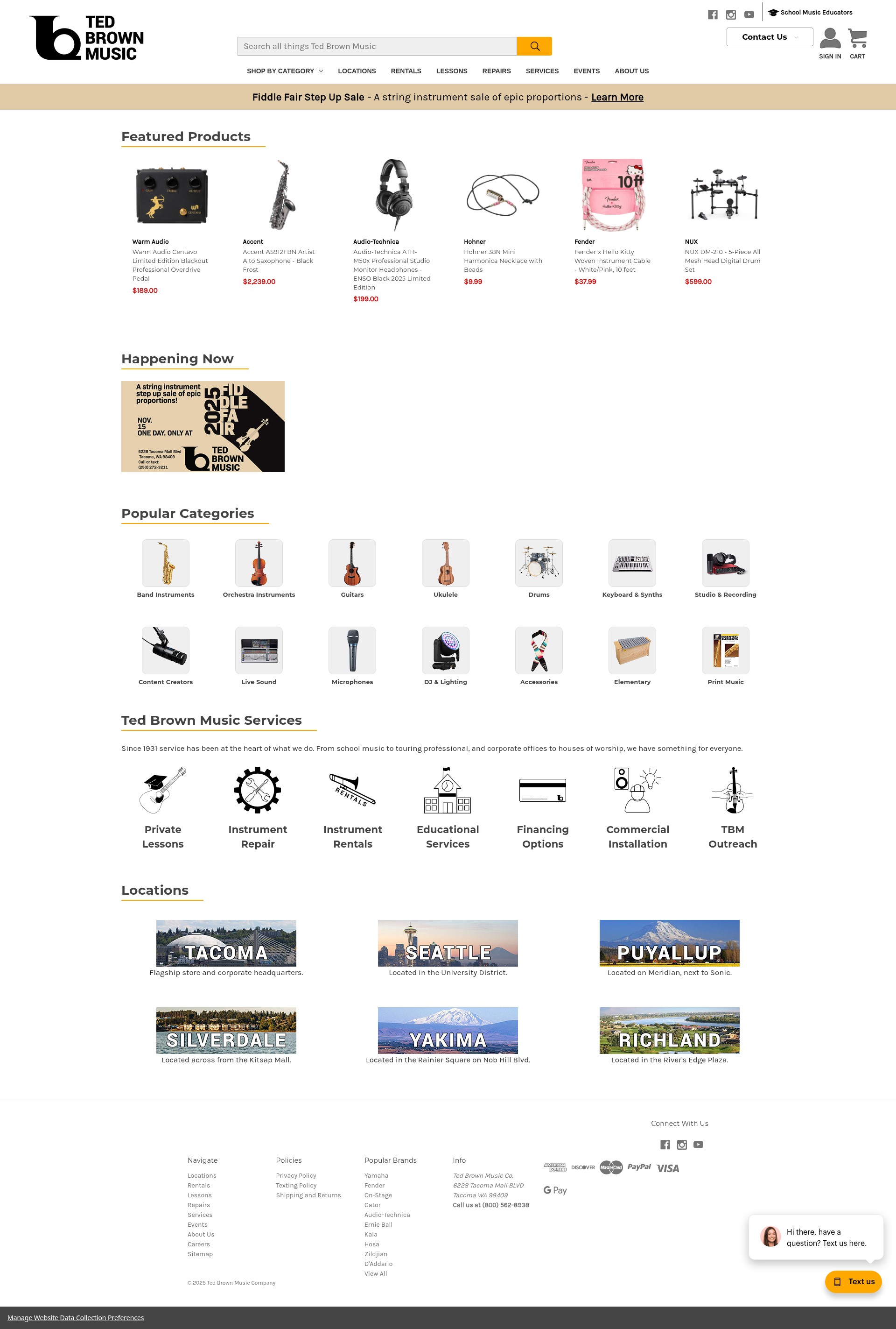Screenshot of tedbrownmusic.com