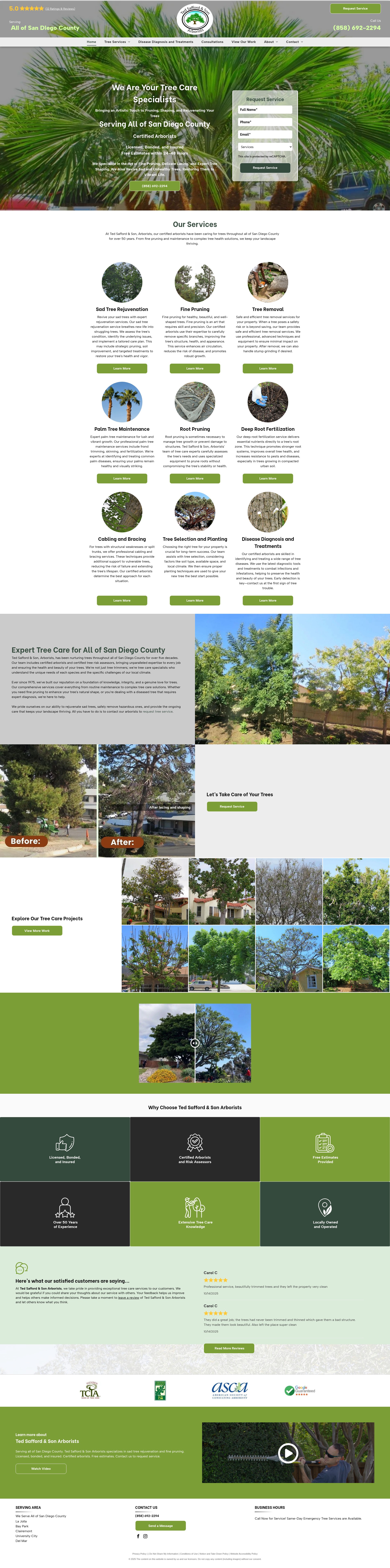 Screenshot of tedsaffordarborist.com