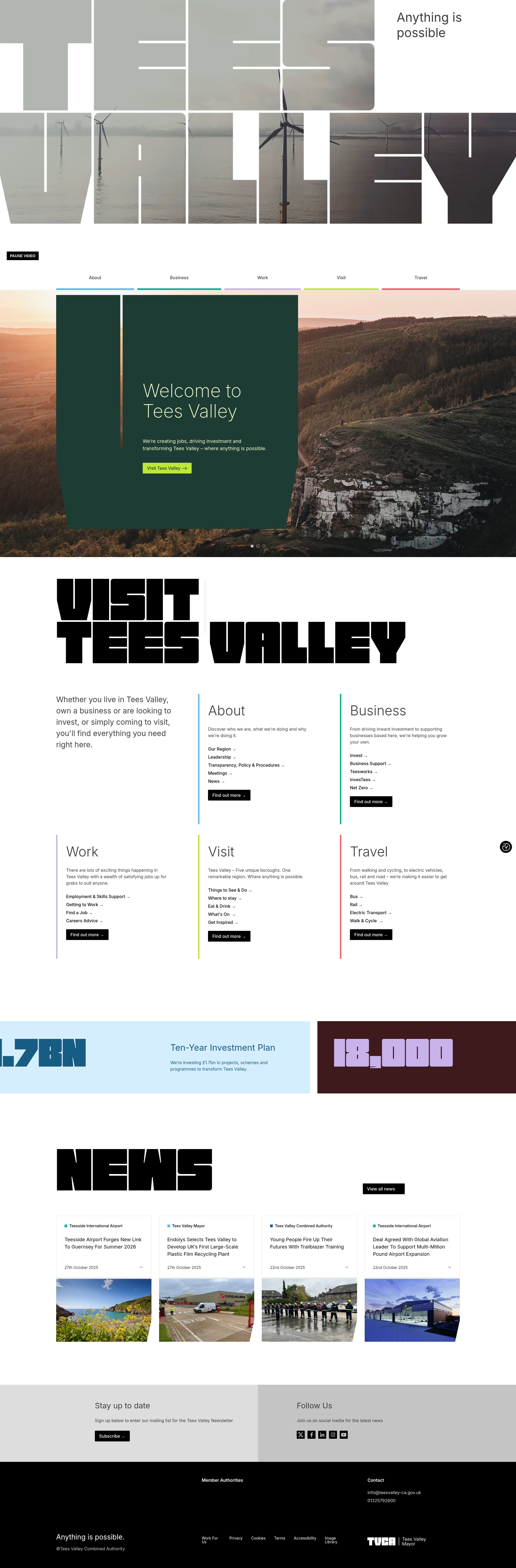 Screenshot of teesvalley-ca.gov.uk