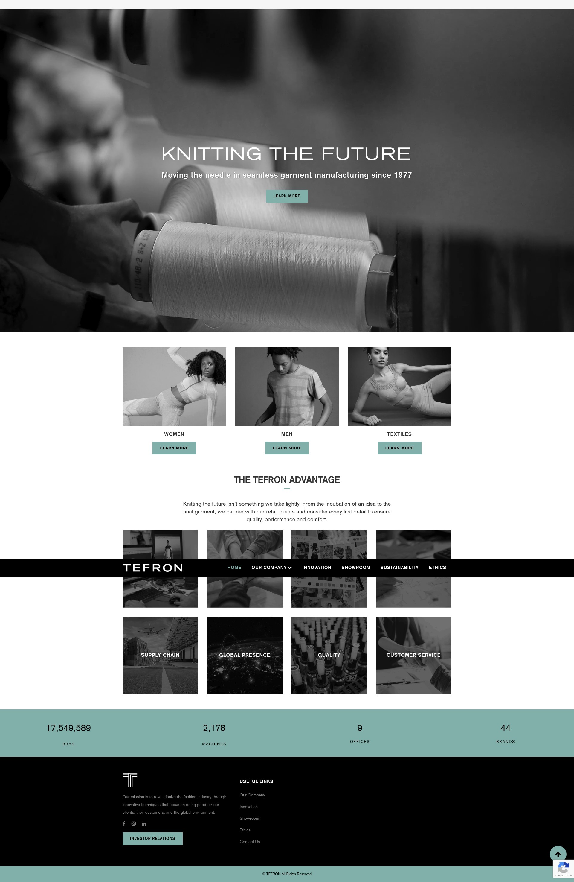 Screenshot of tefron.com