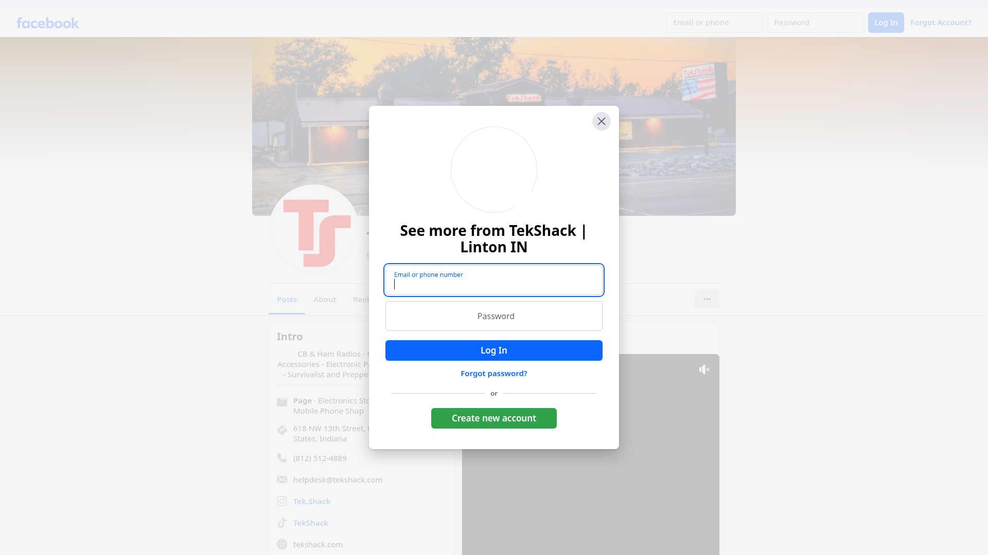 Screenshot of tekshack.com