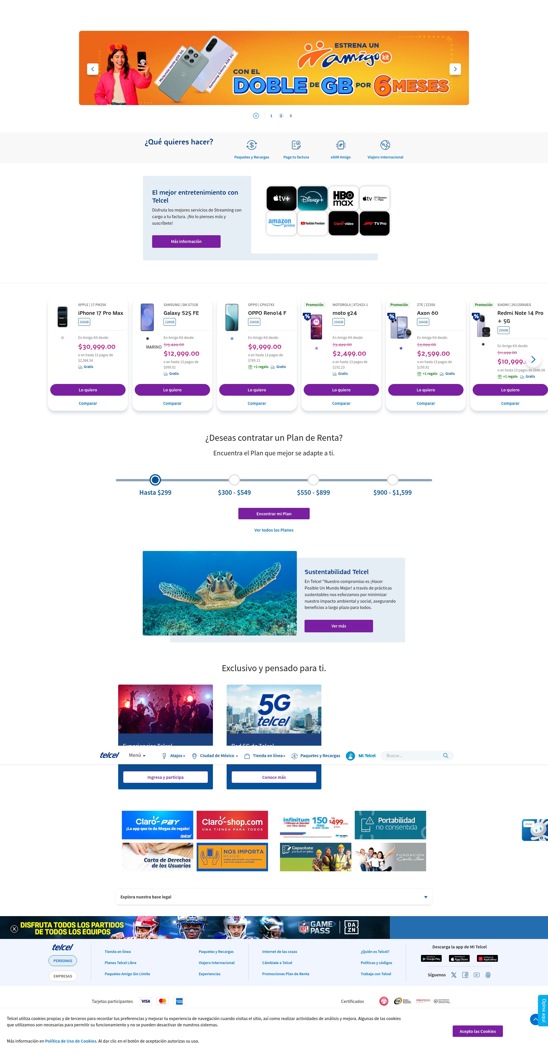 Screenshot of telcel.com