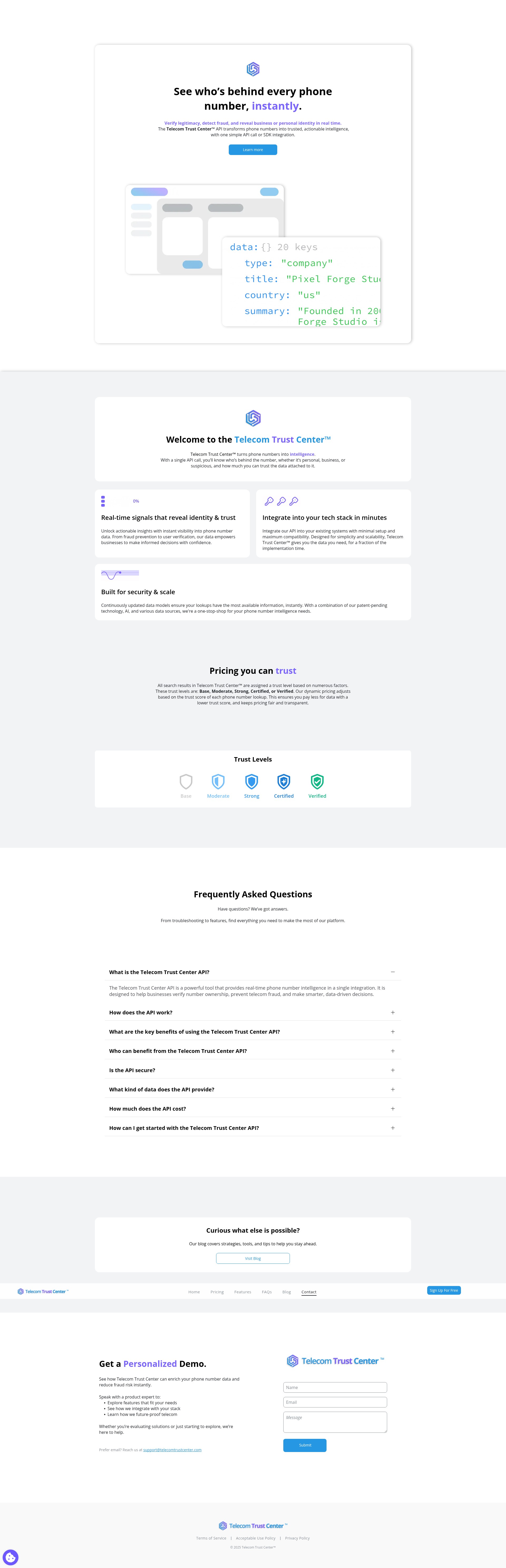 Screenshot of telecomtrustcenter.com