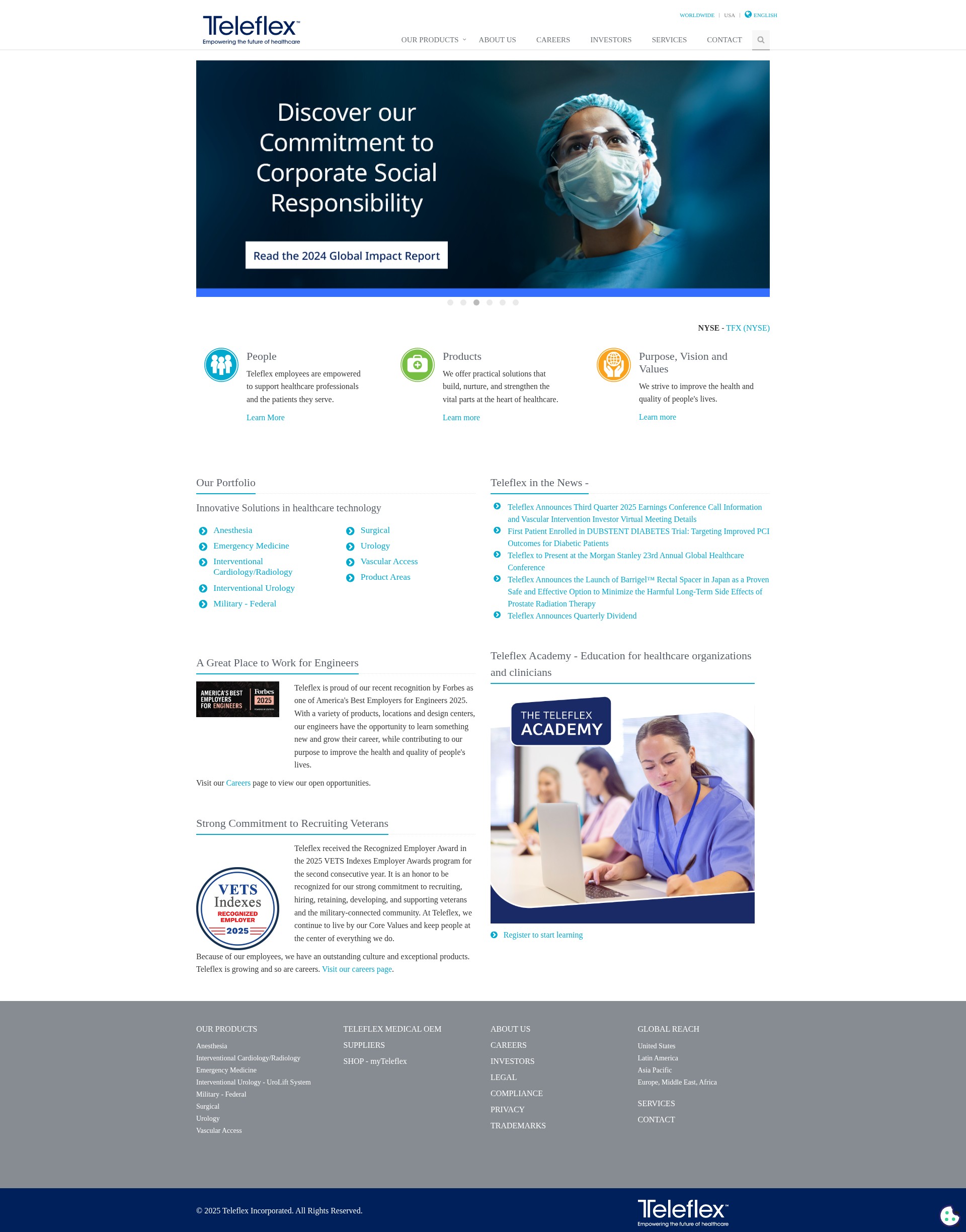 Screenshot of teleflex.com