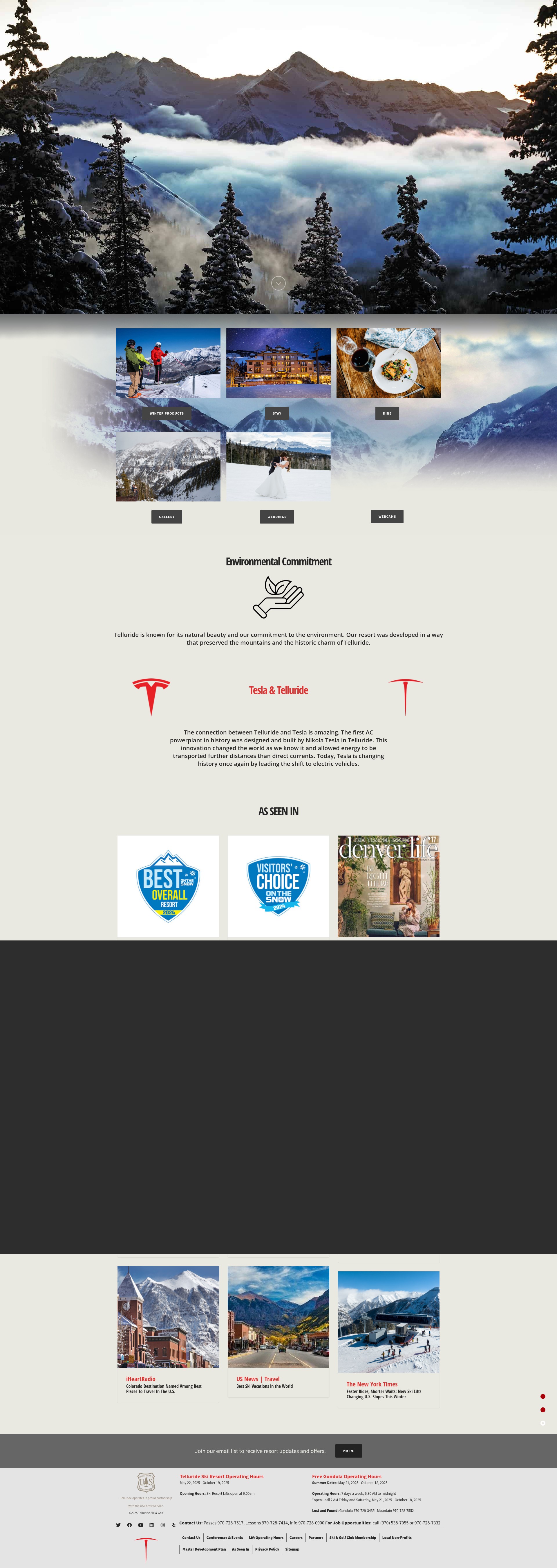 Screenshot of tellurideskiresort.com