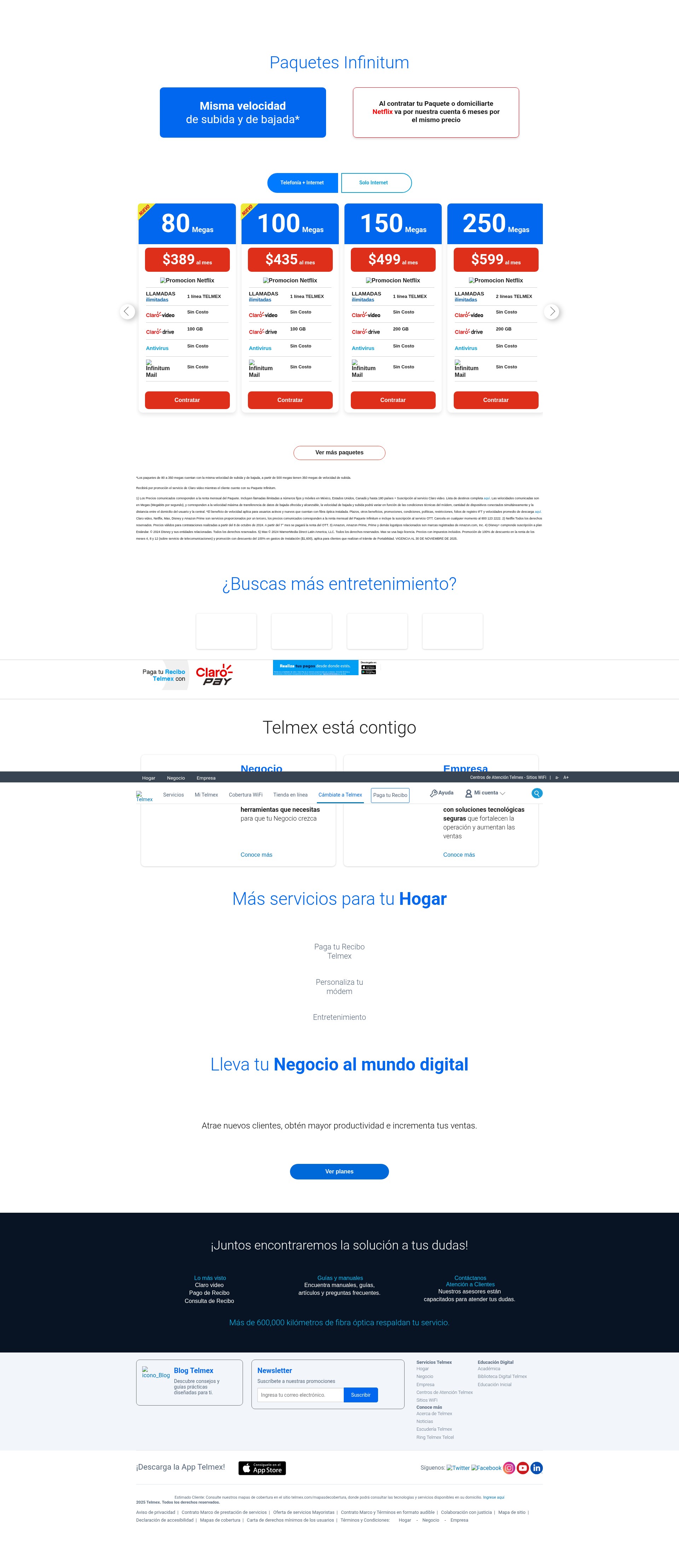 Screenshot of telmex.com