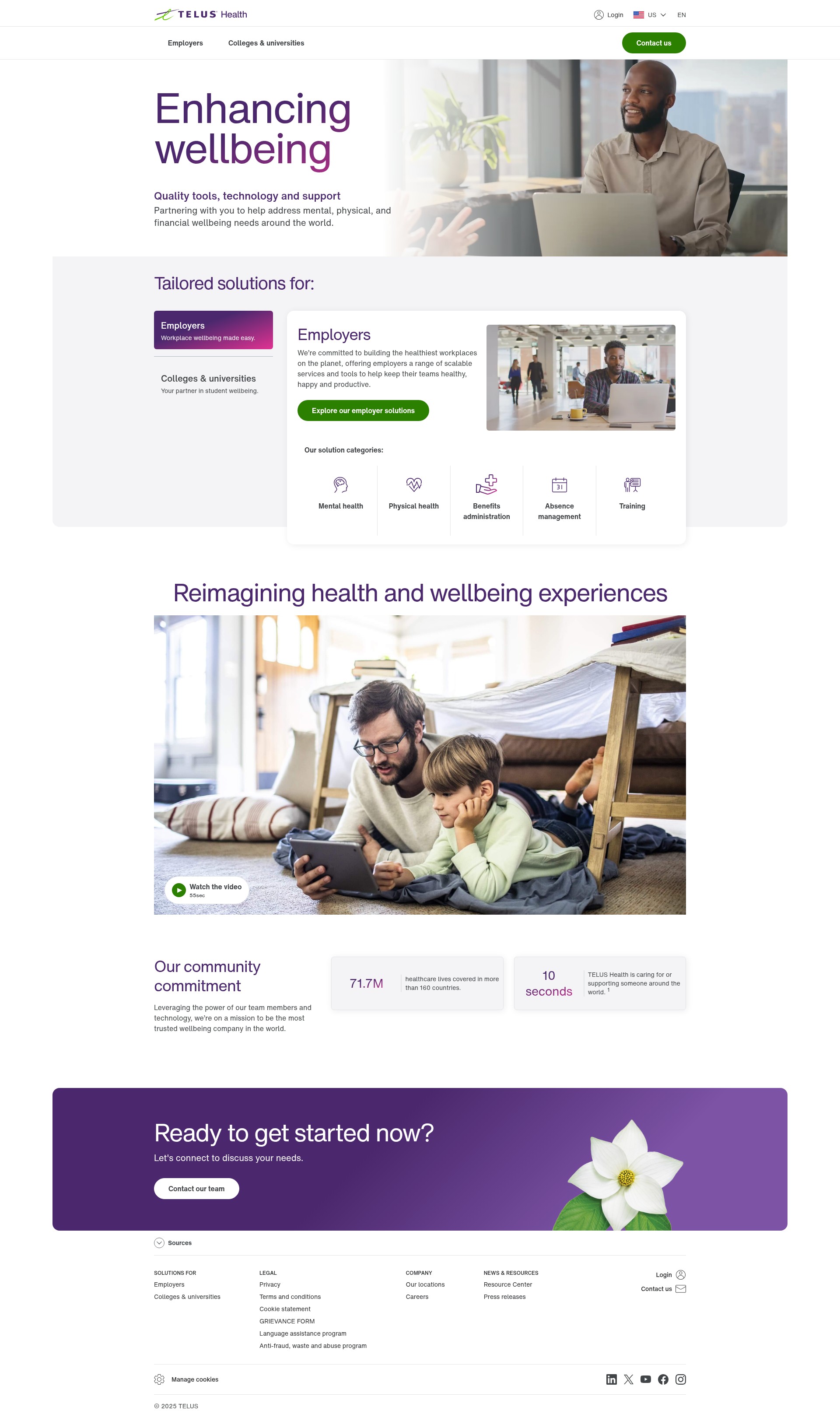 Screenshot of telushealth.com