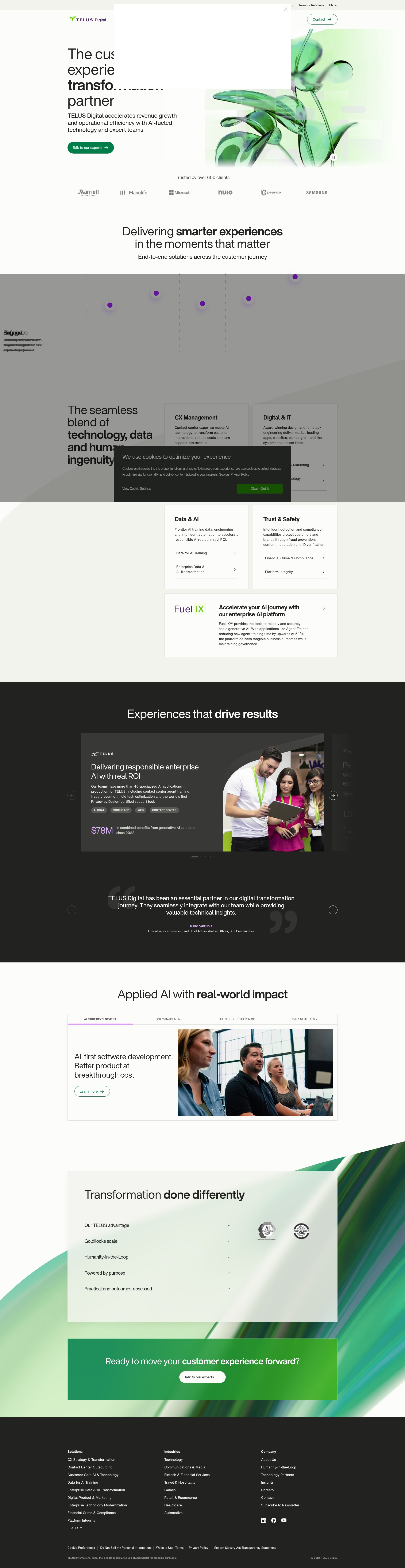 Screenshot of telusinternational.com