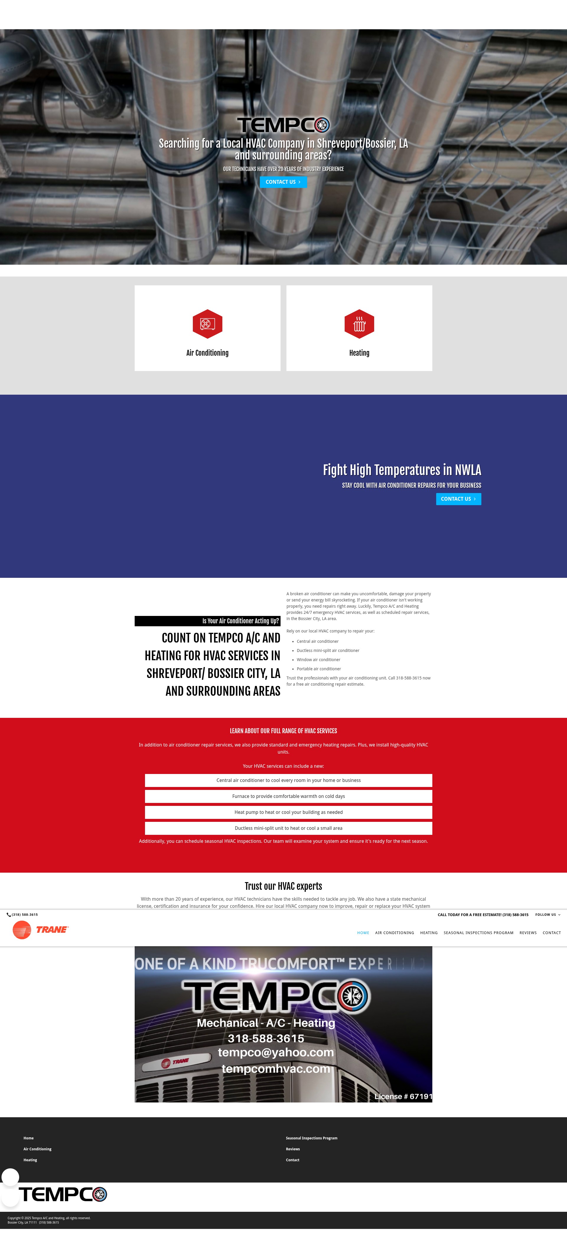 Screenshot of tempcomhvac.com