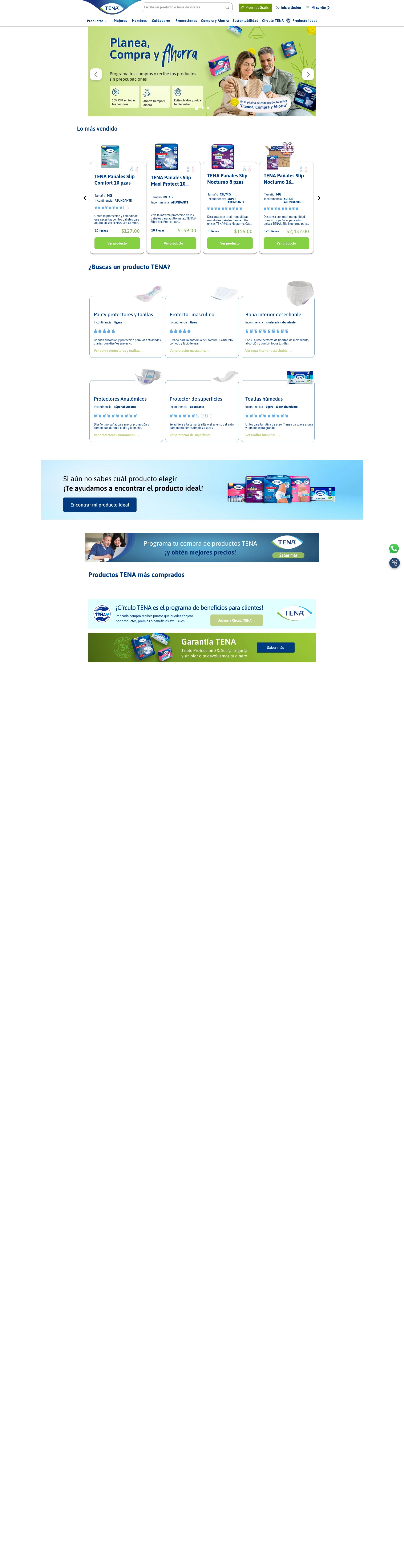 Screenshot of tena.com.mx