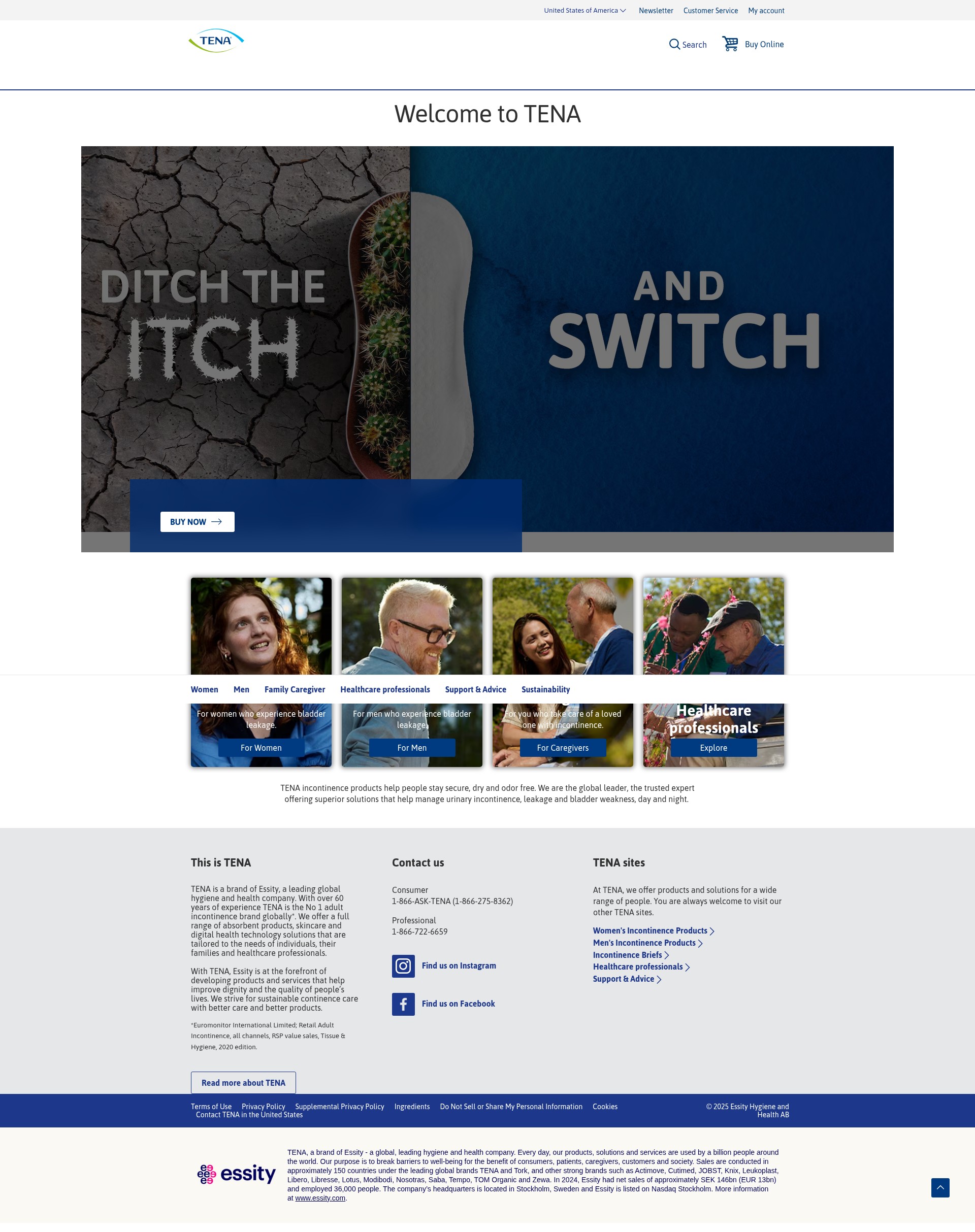 Screenshot of tena.us