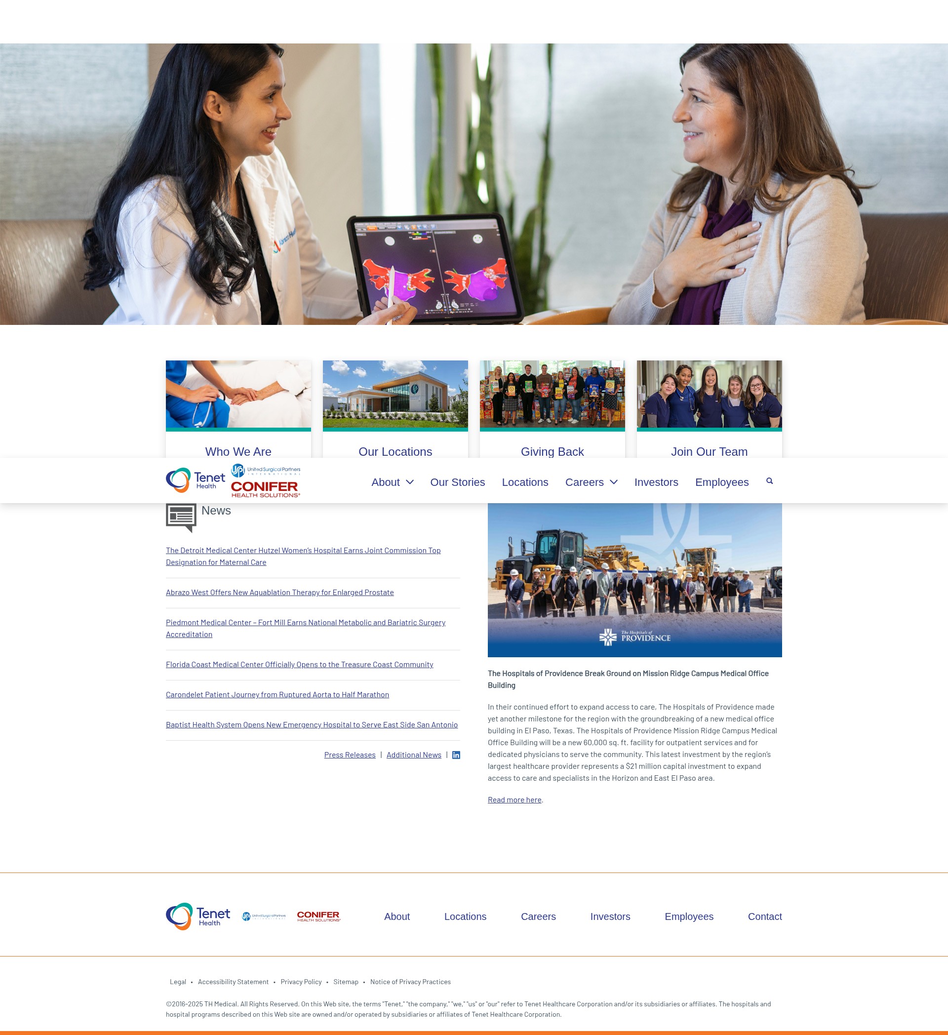 Screenshot of tenethealth.com