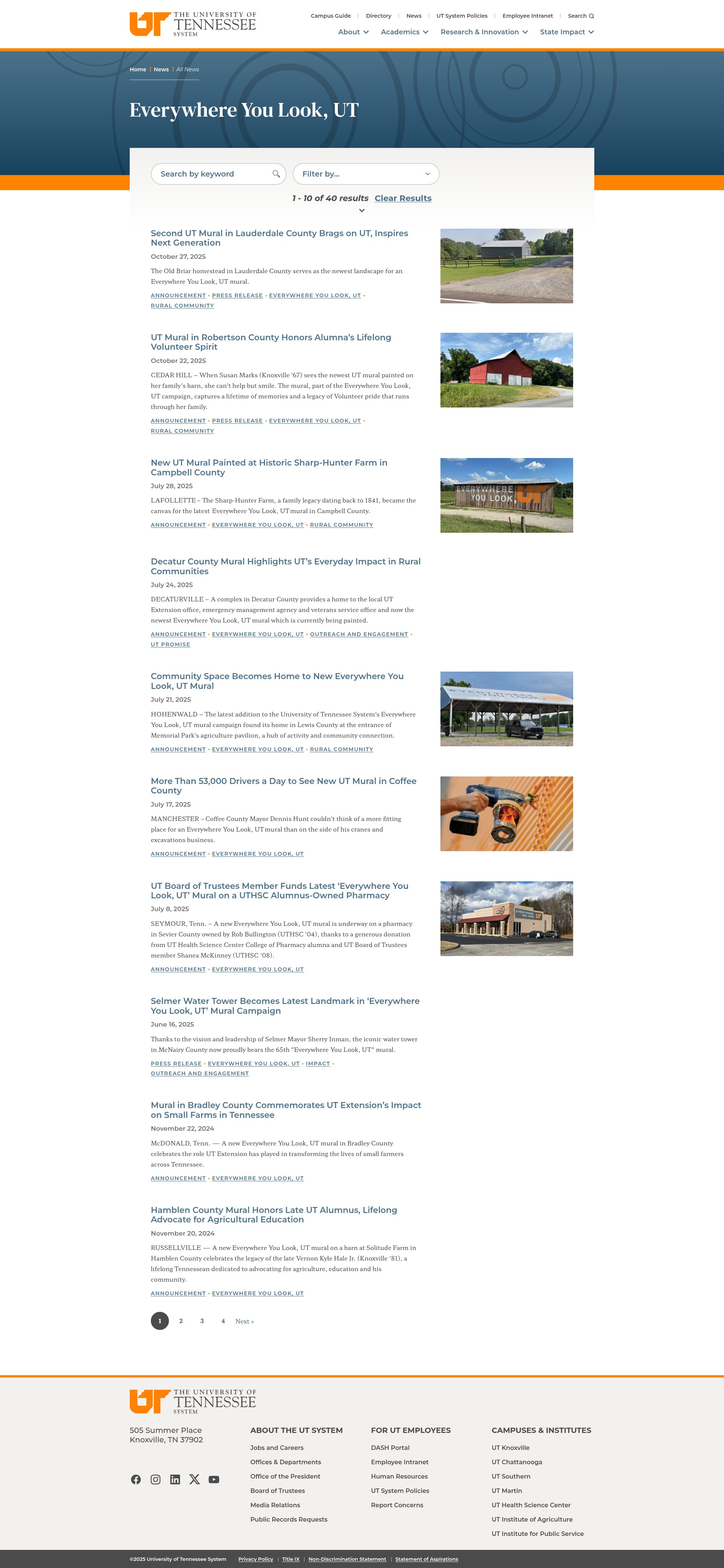 Screenshot of tennessee.edu