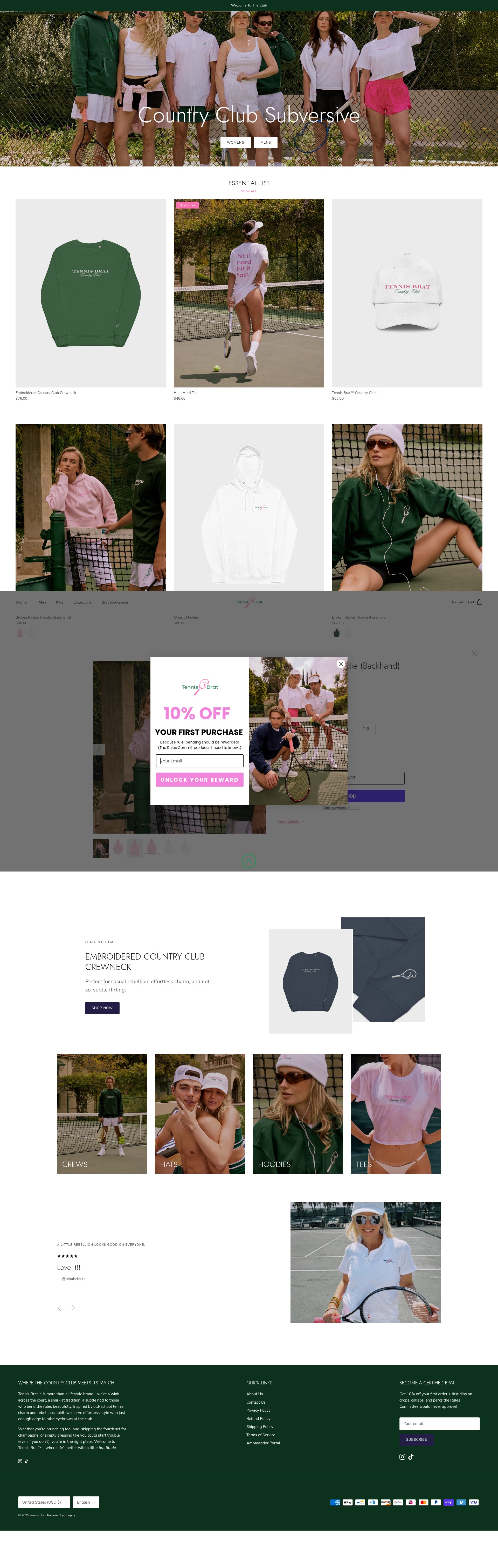 Screenshot of tennisbrat.com