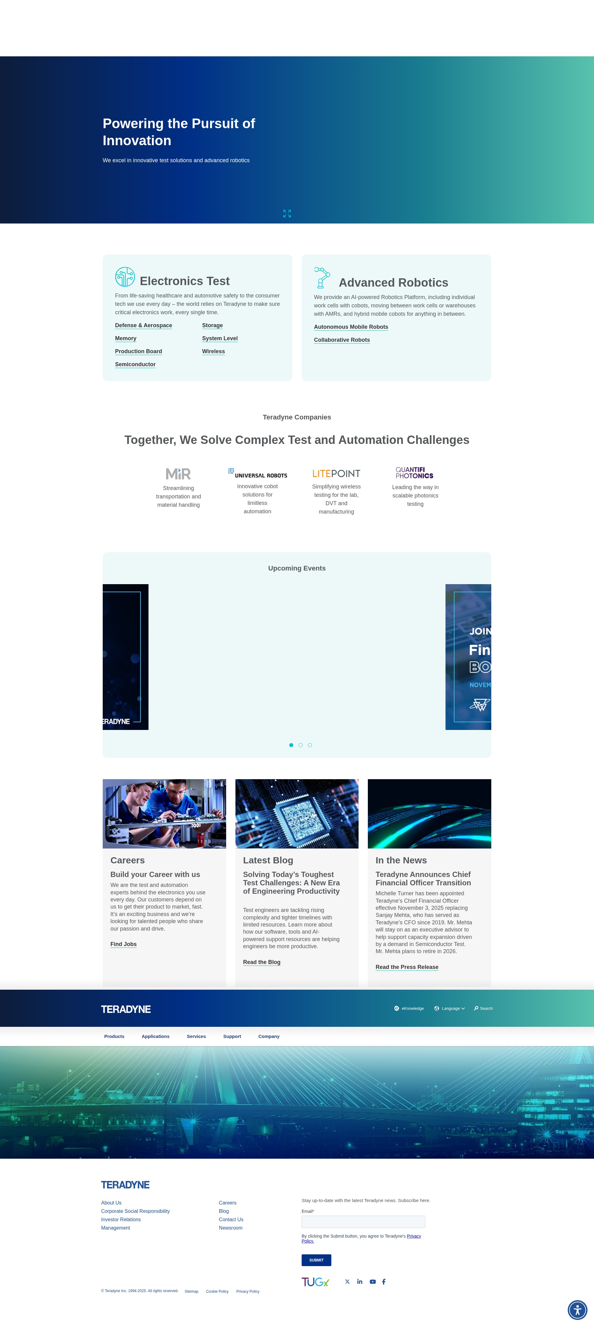 Screenshot of teradyne.com