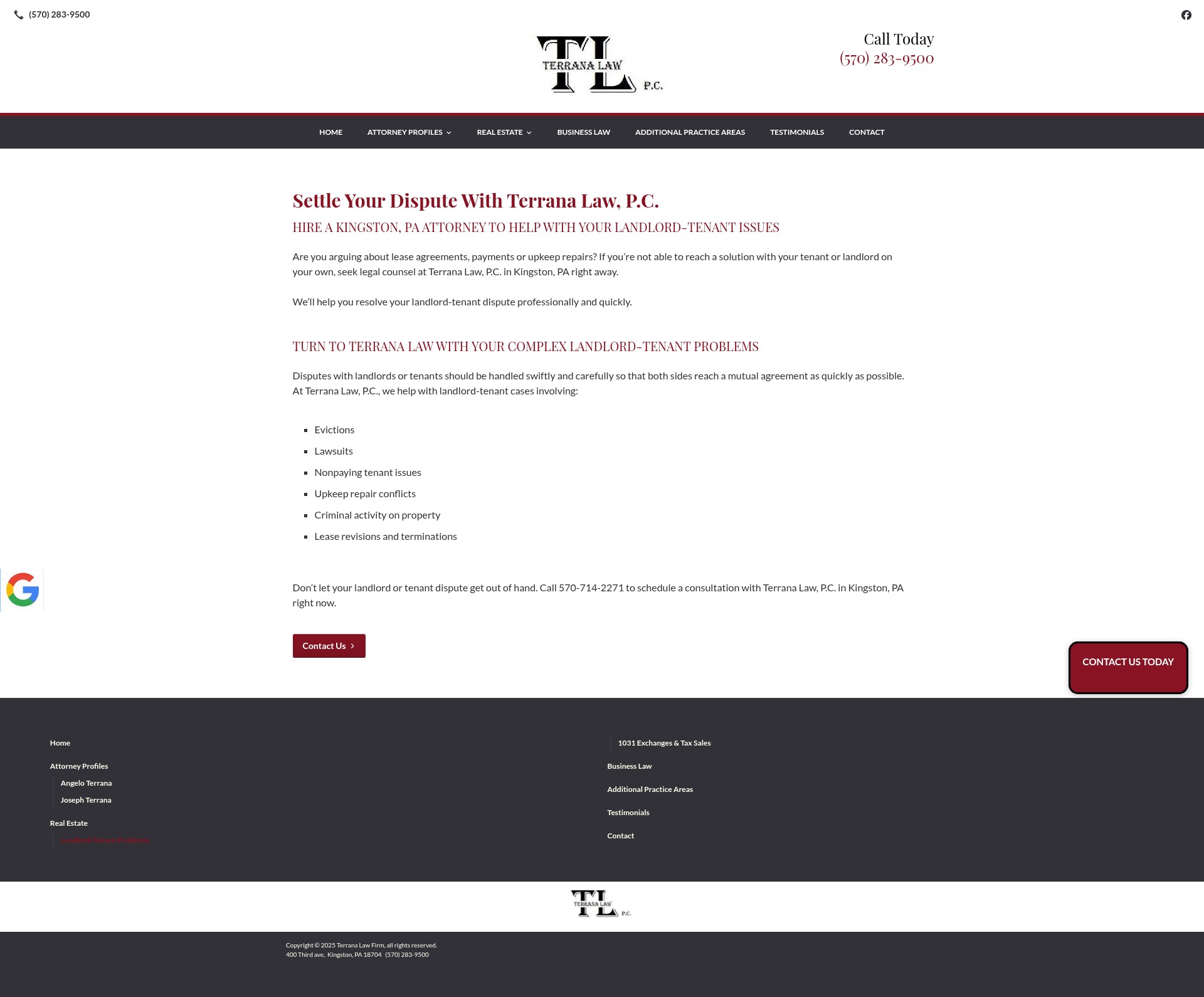 Screenshot of terranalaw.com
