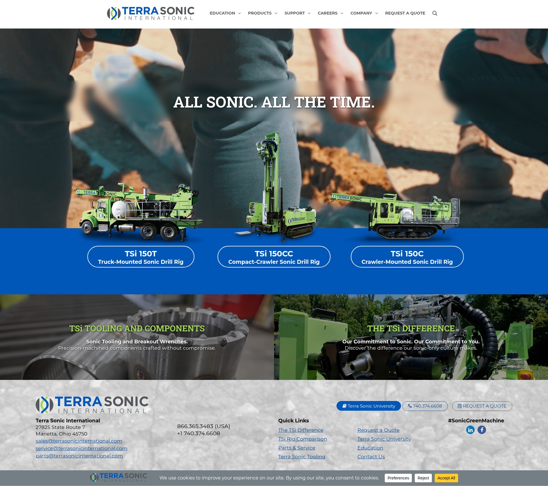 Screenshot of terrasonicinternational.com