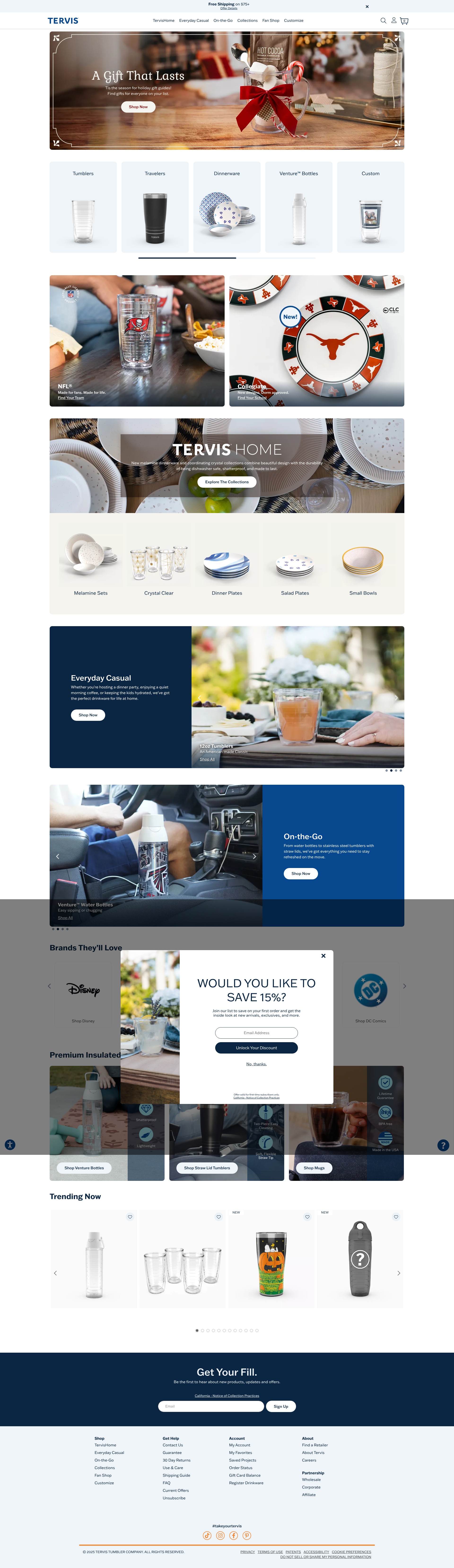 Screenshot of tervis.com