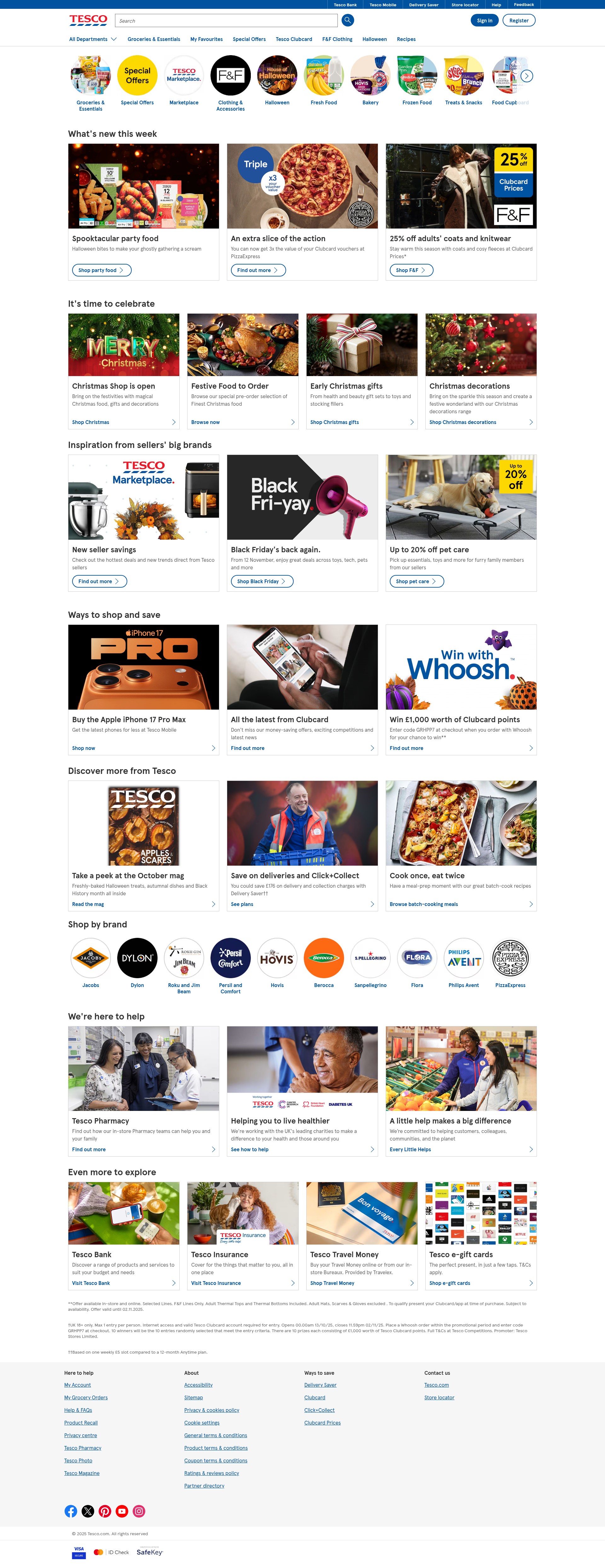 Screenshot of tesco.com