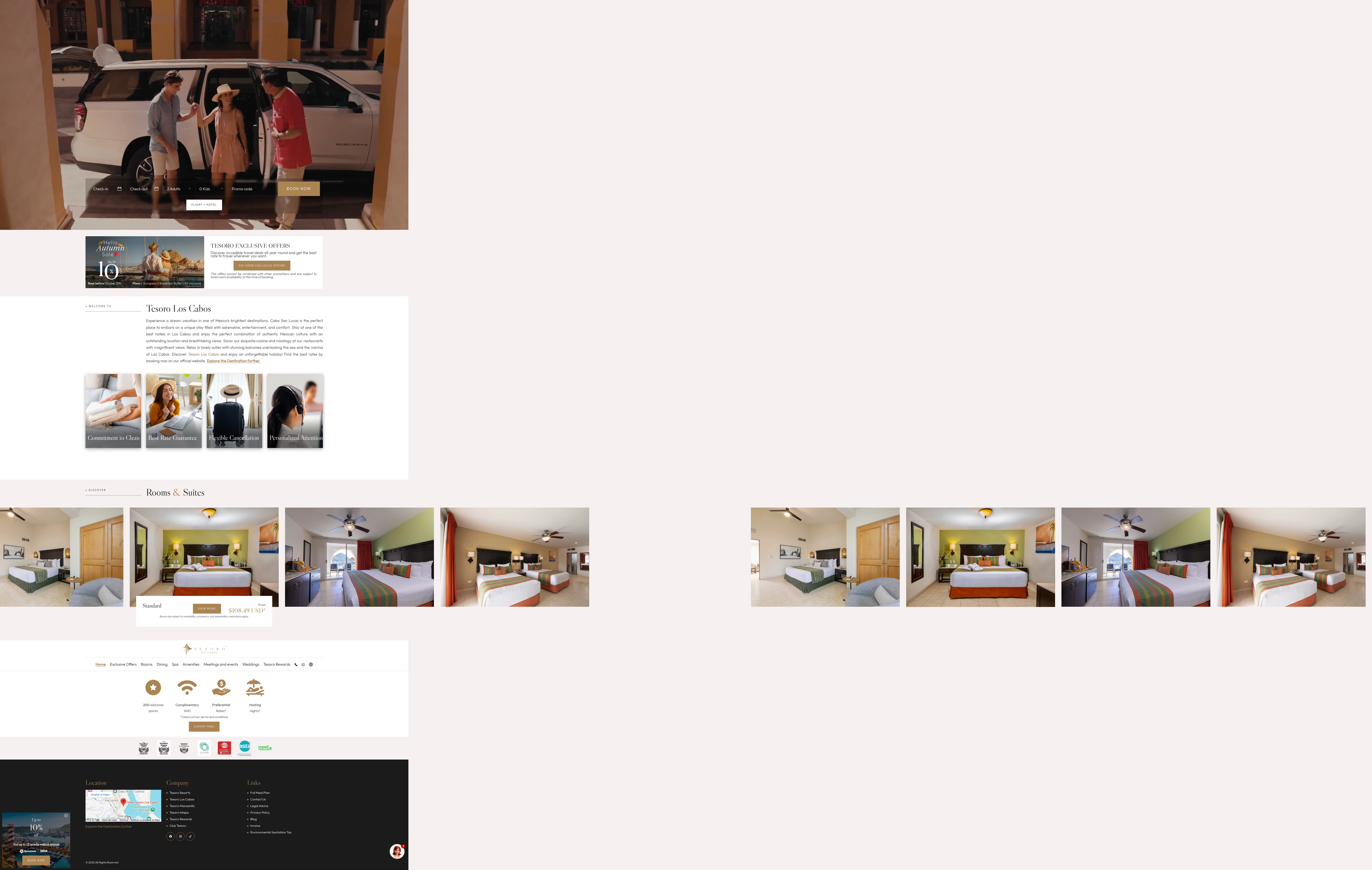 Screenshot of tesoroloscabos.com