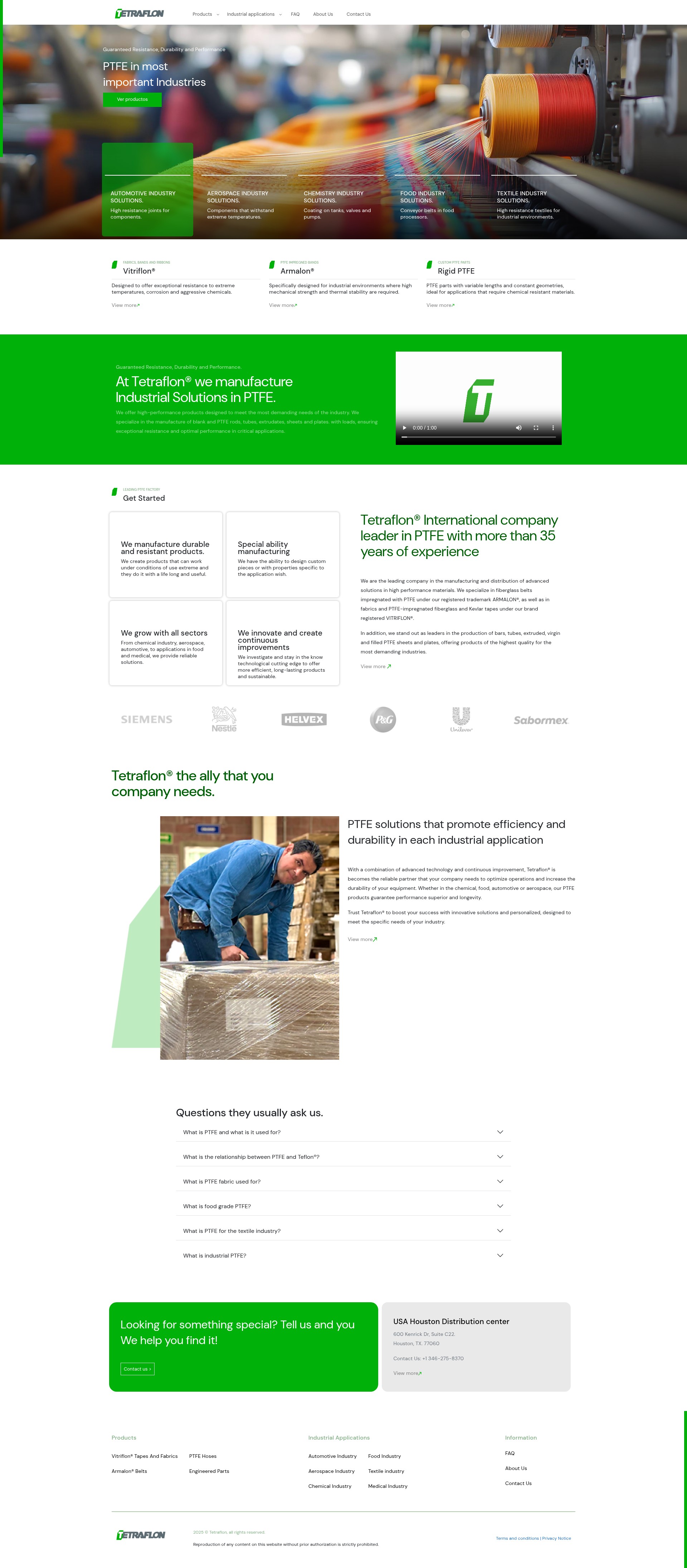 Screenshot of tetraflon.com