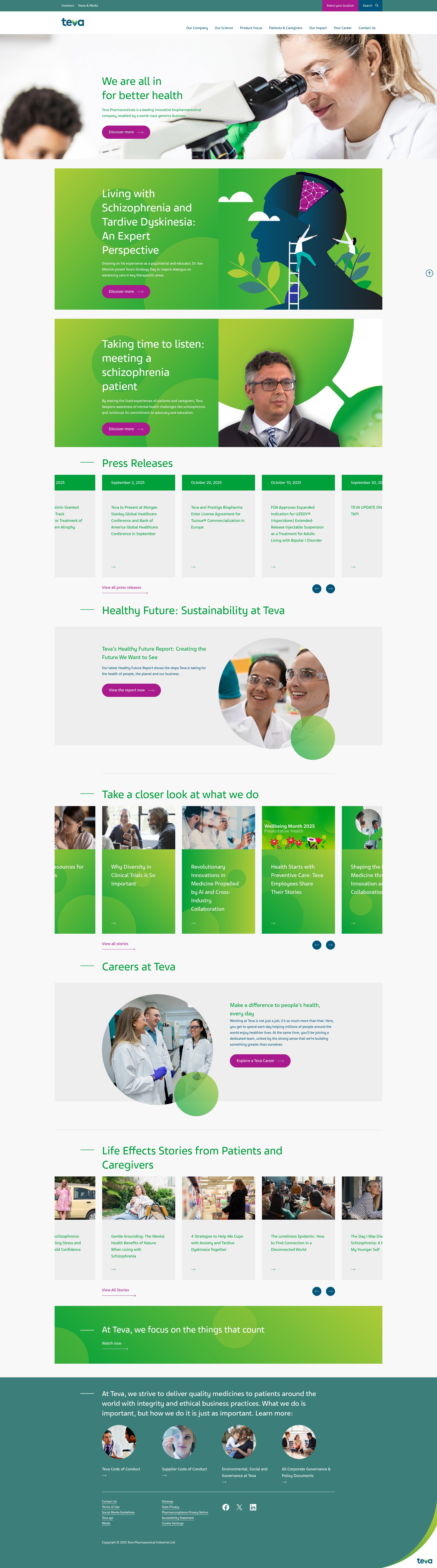 Screenshot of tevapharm.com