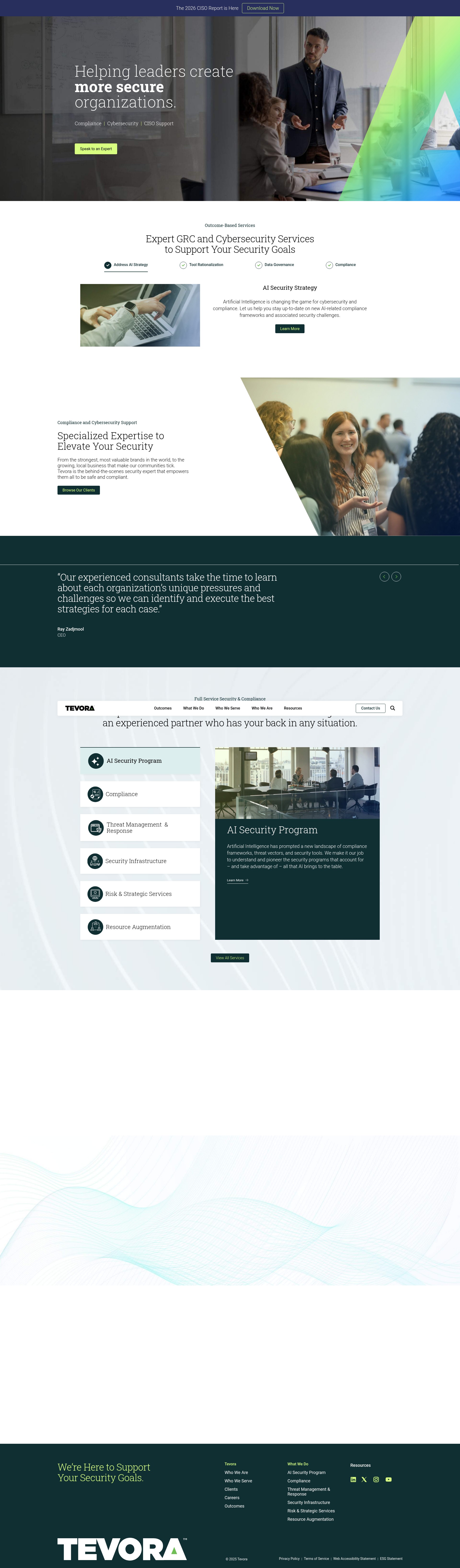 Screenshot of tevora.com