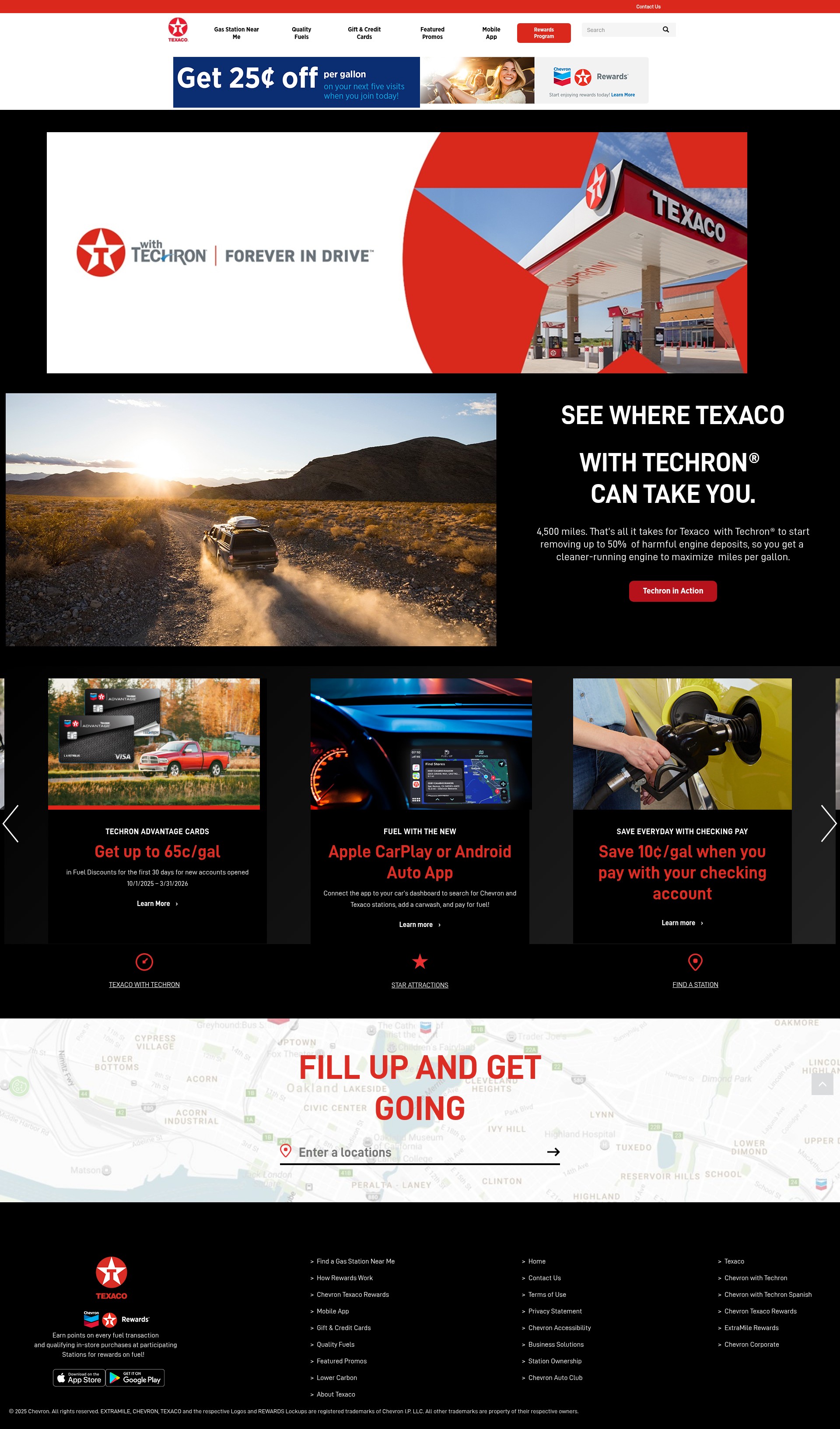 Screenshot of texaco.com