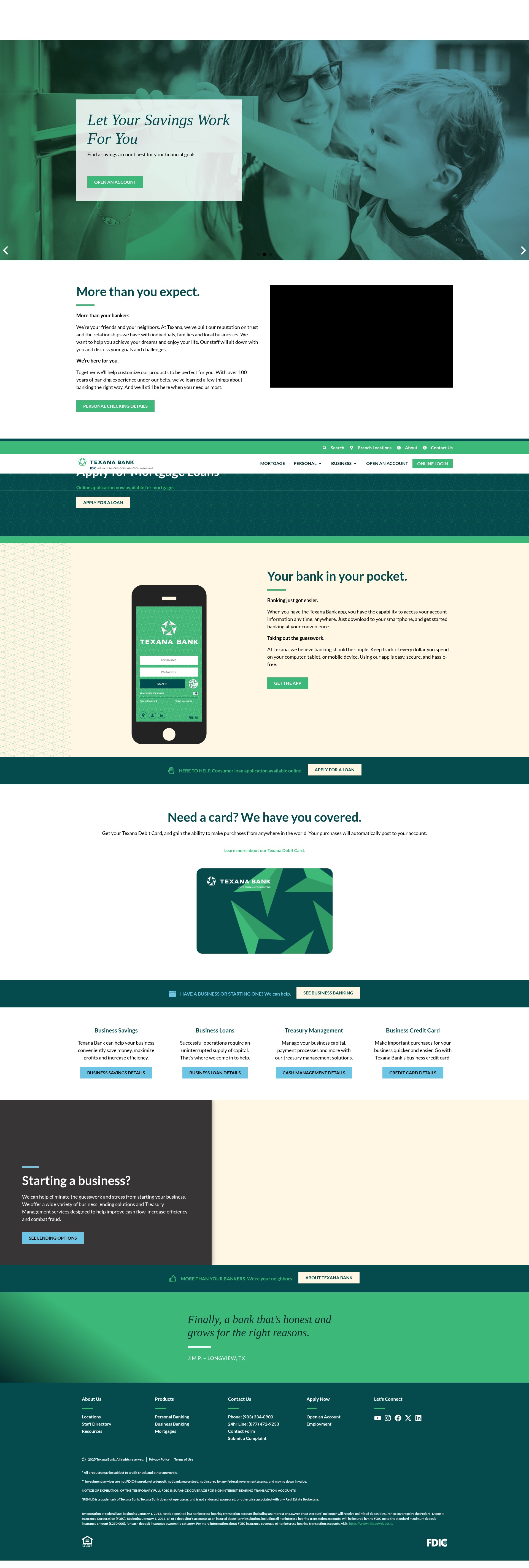 Screenshot of texanabank.com