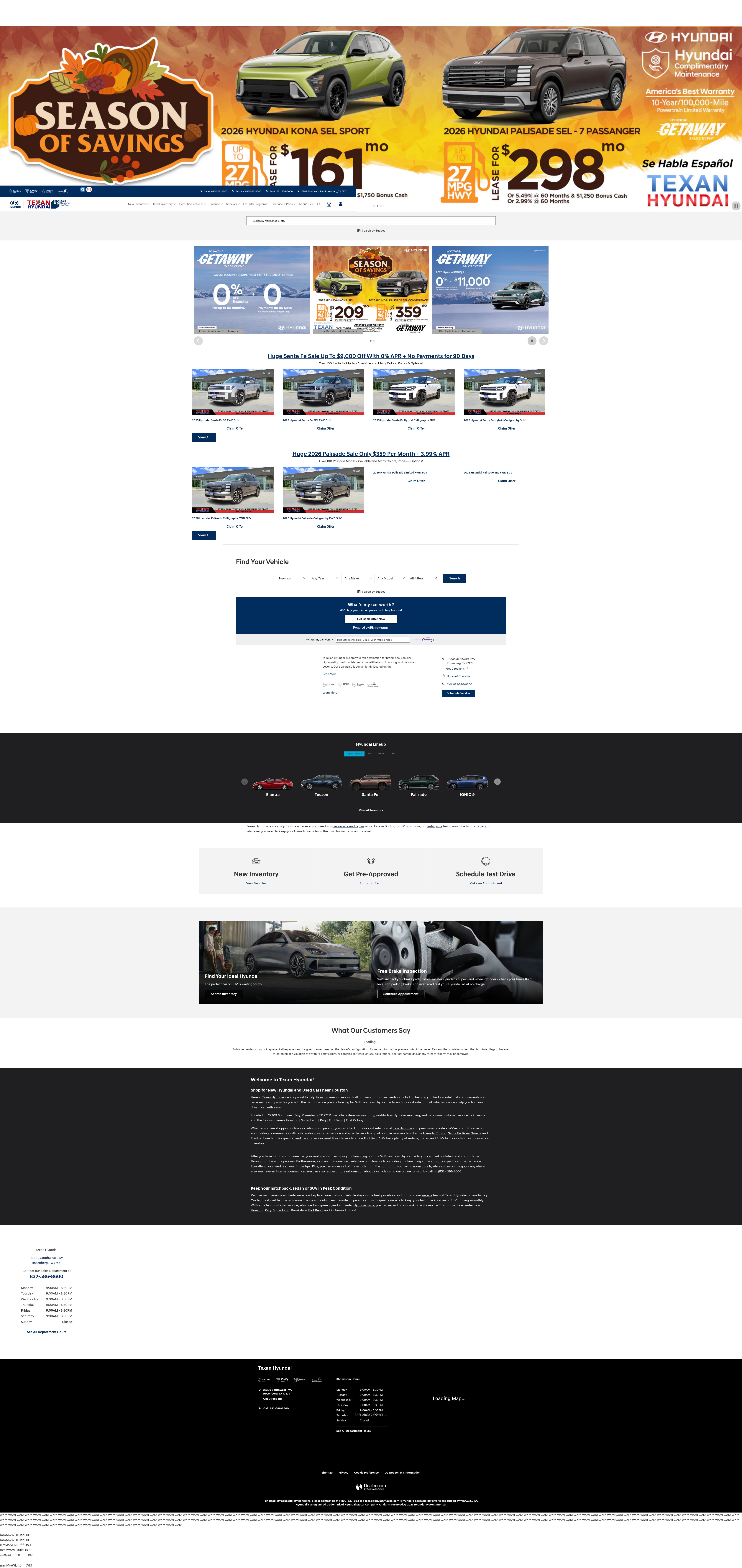 Screenshot of texanhyundai.com