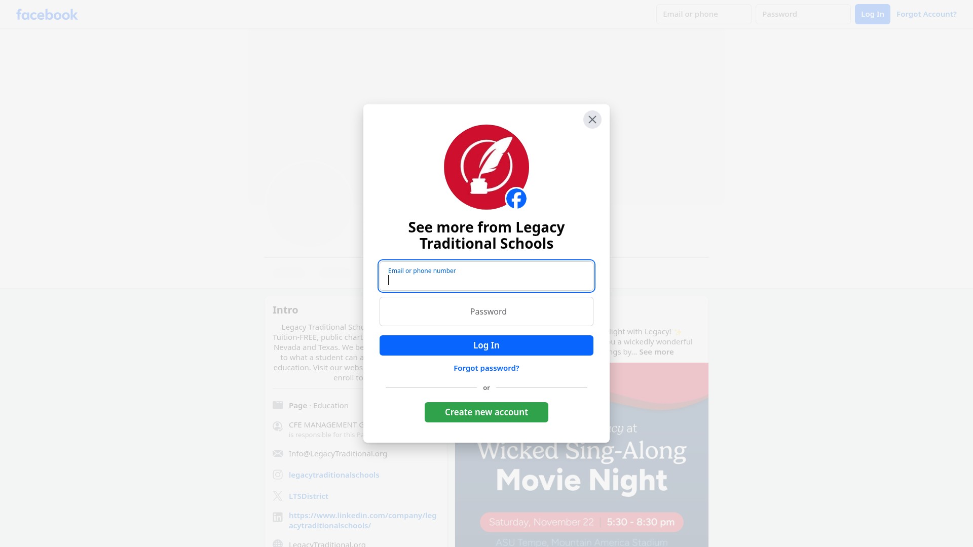 Screenshot of texas.legacytraditional.org
