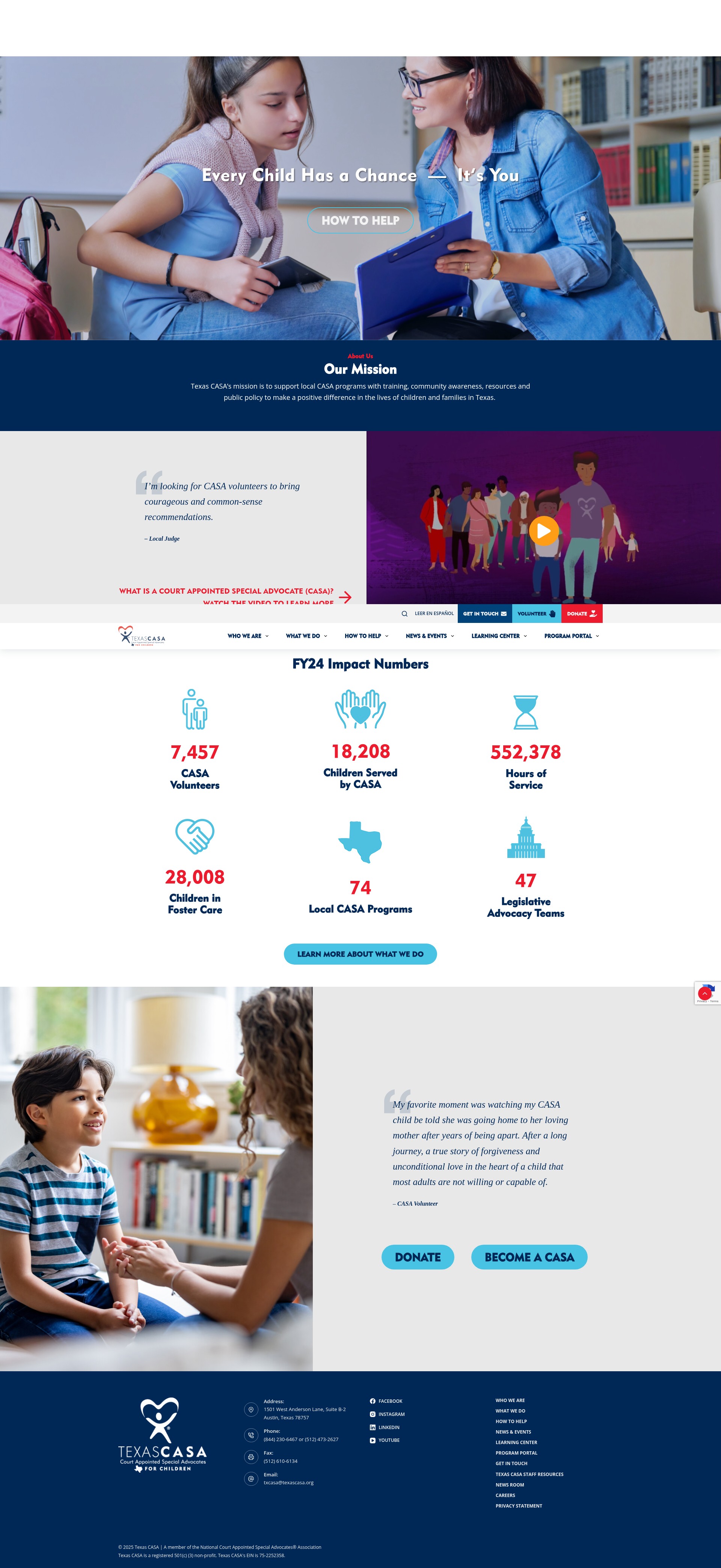 Screenshot of texascasa.org