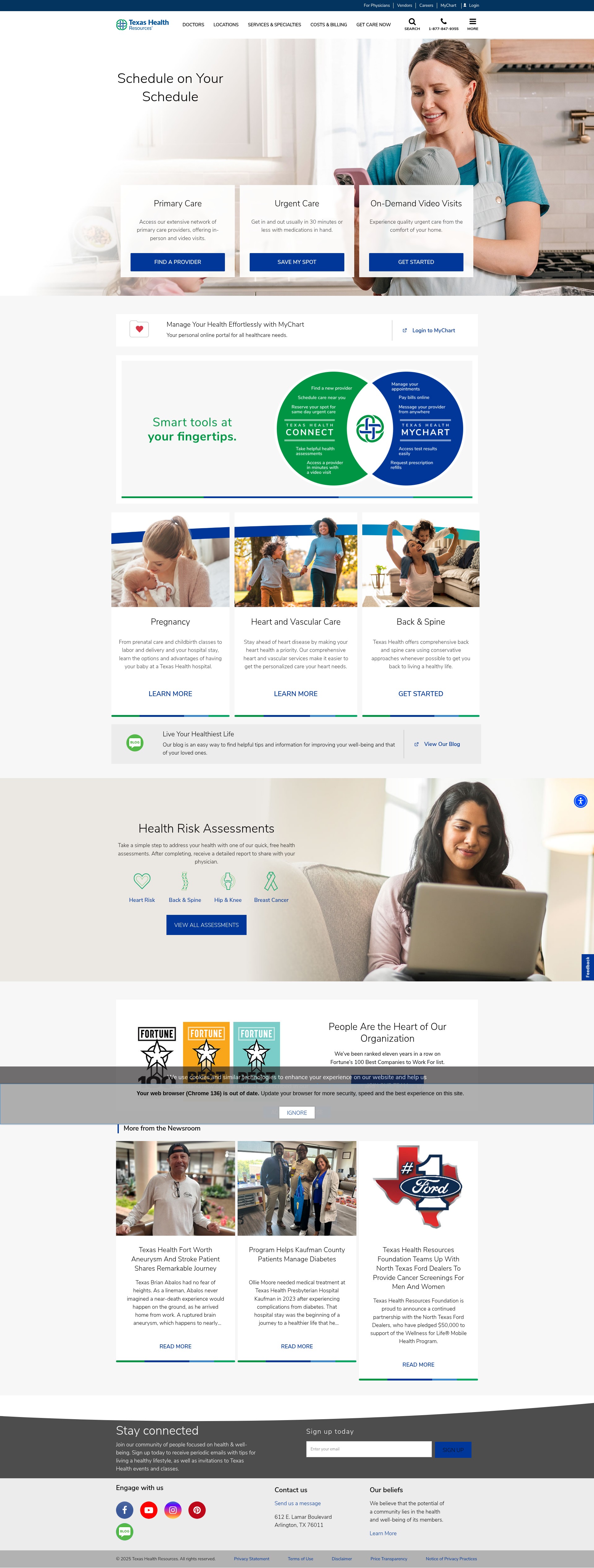 Screenshot of texashealth.org