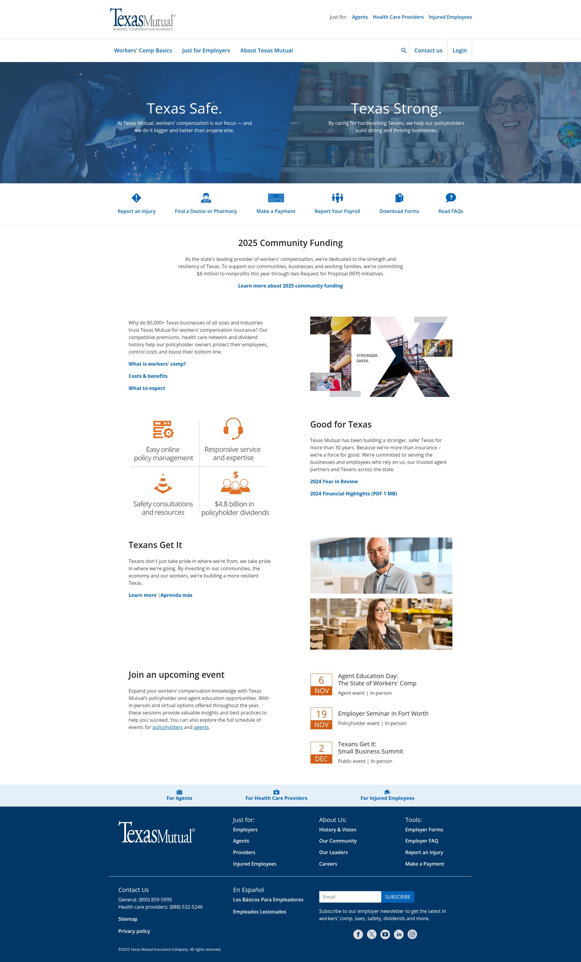 Screenshot of texasmutual.com
