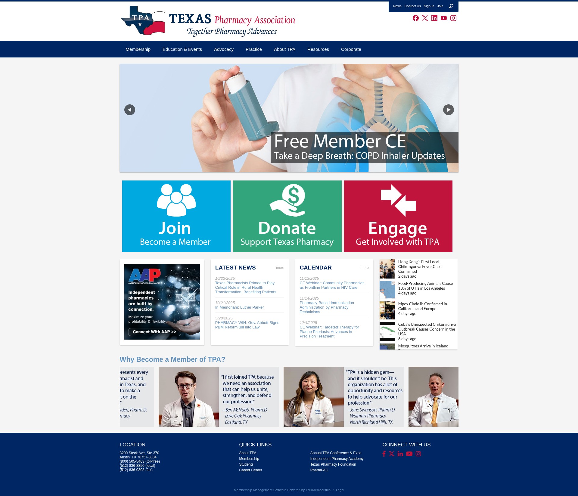Screenshot of texaspharmacy.org
