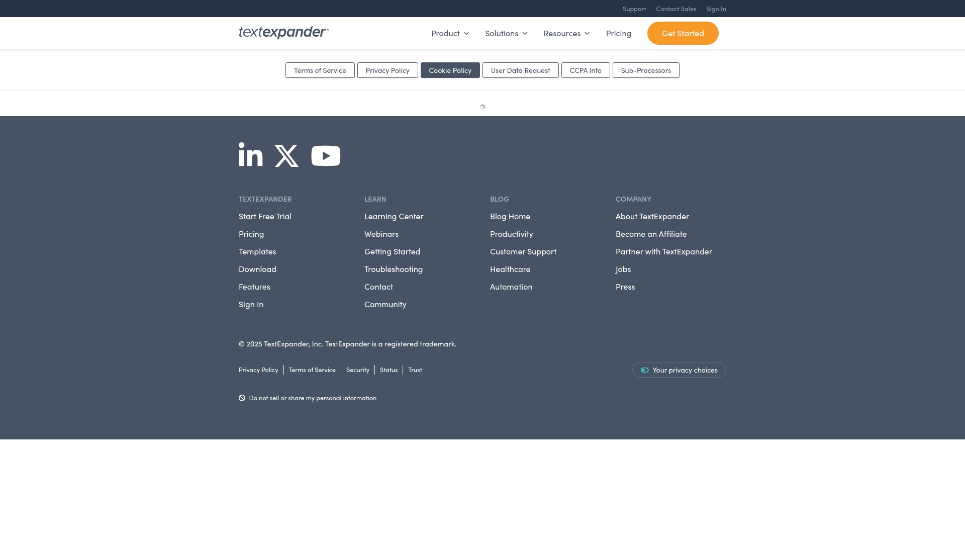 Screenshot of textexpander.com