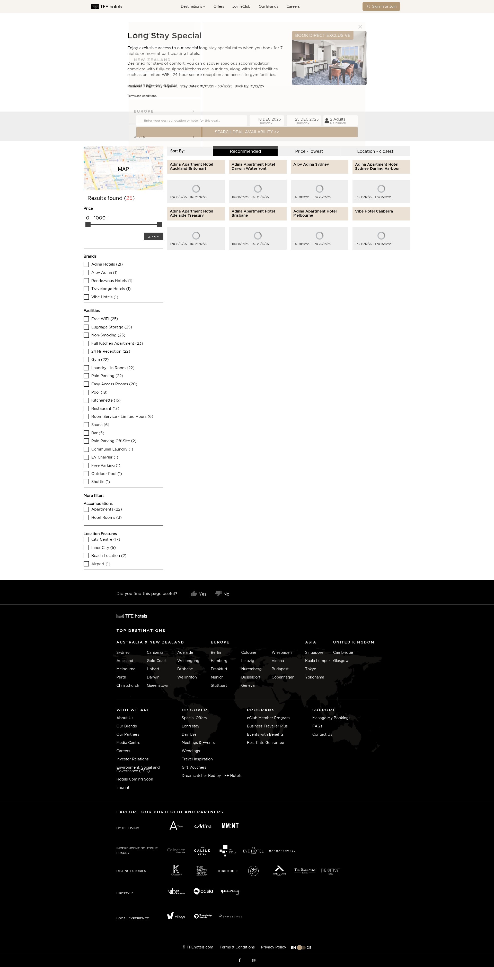 Screenshot of tfehotels.com