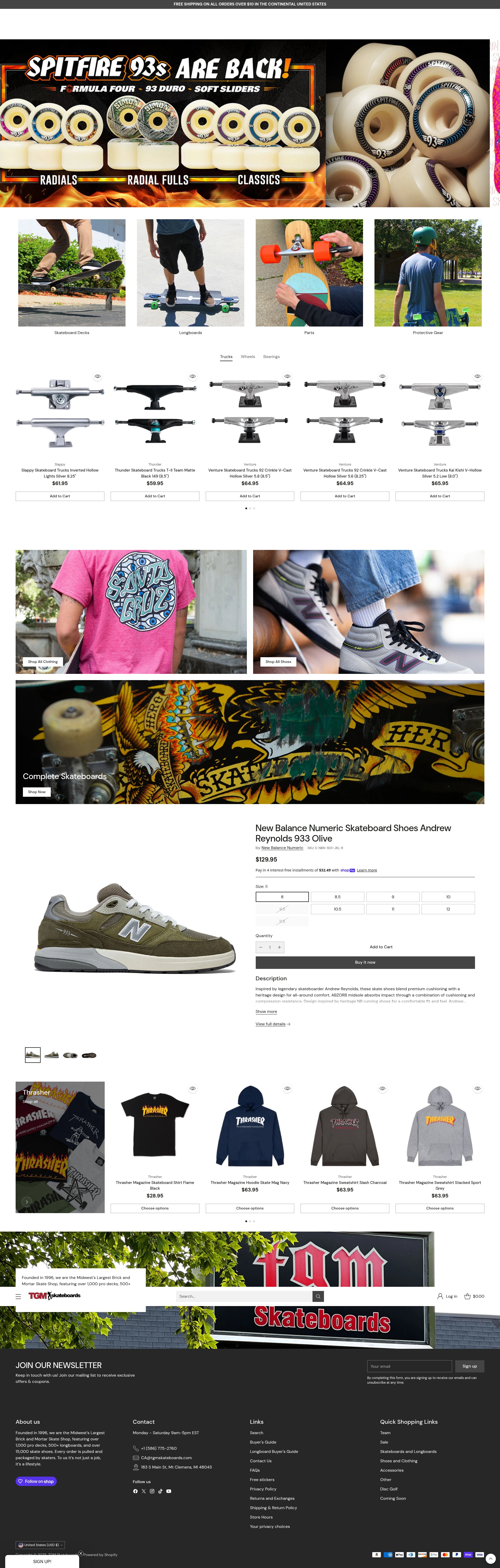 Screenshot of tgmskateboards.com