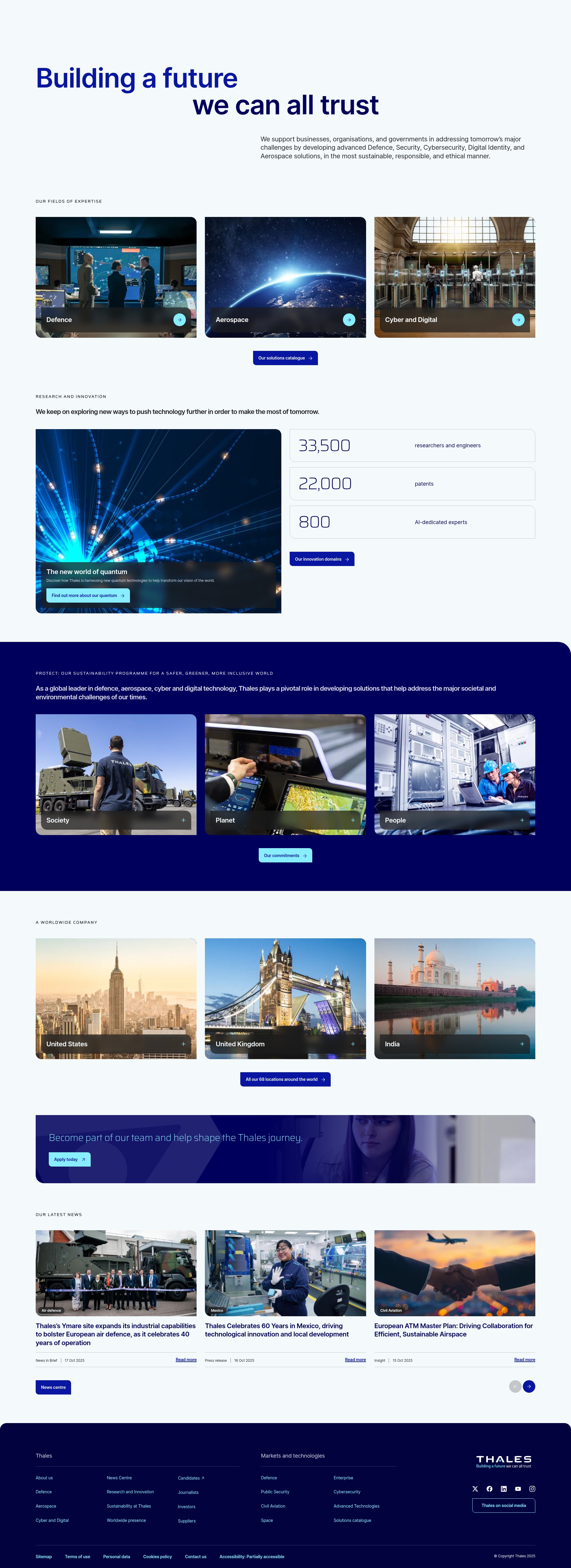 Screenshot of thalesgroup.com