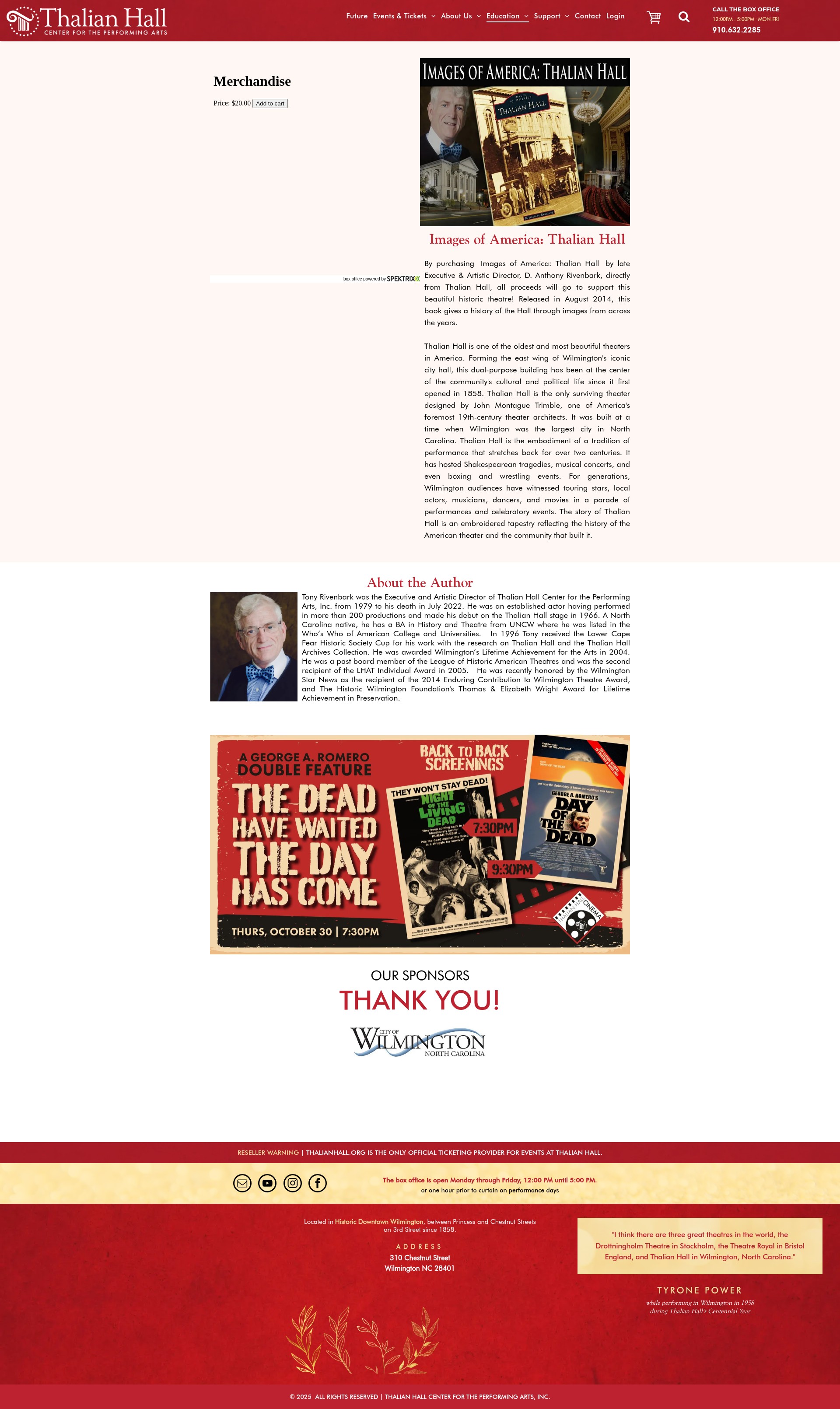 Screenshot of thalianhall.org