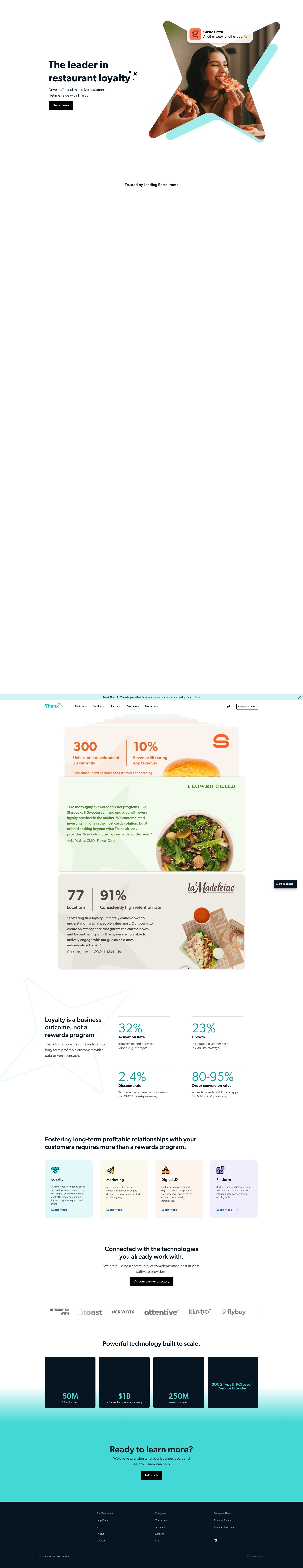 Screenshot of thanx.com
