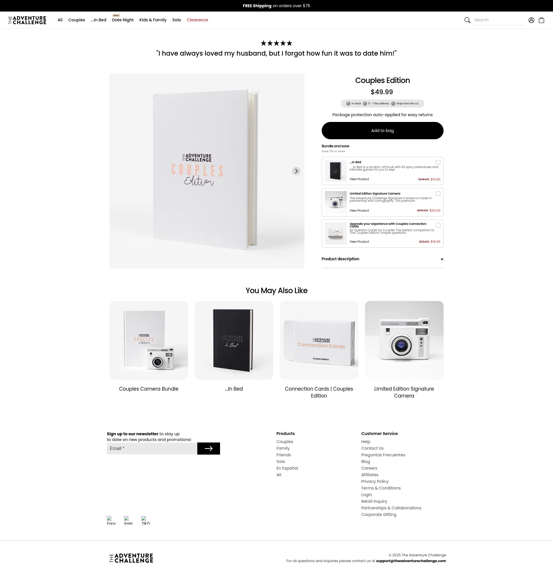 Screenshot of theadventurechallenge.myshopify.com