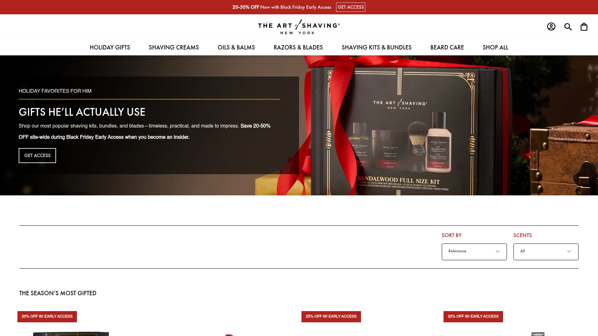 Screenshot of theartofshaving.com