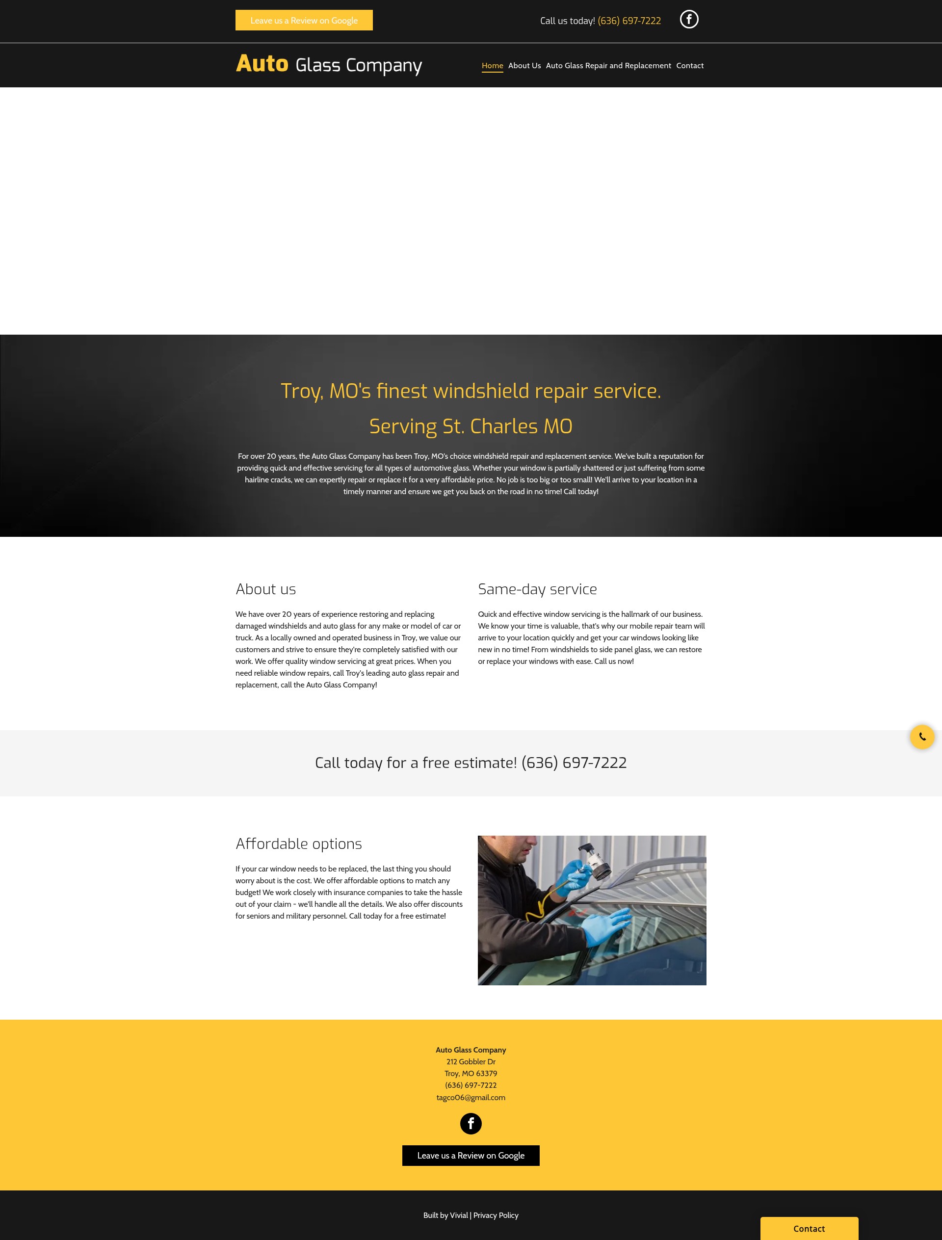 Screenshot of theautoglasscompanyllc.com