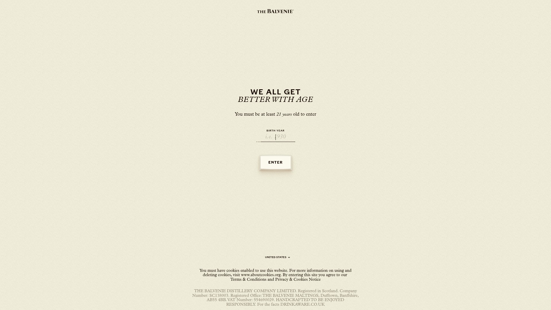 Screenshot of thebalvenie.com