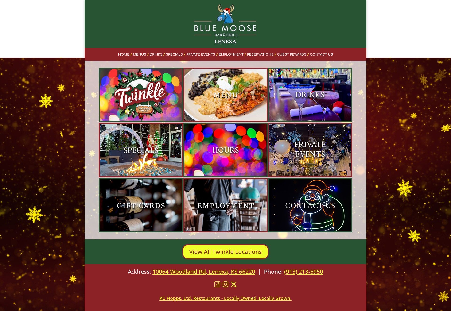 Screenshot of thebluemoosebarandgrill.com