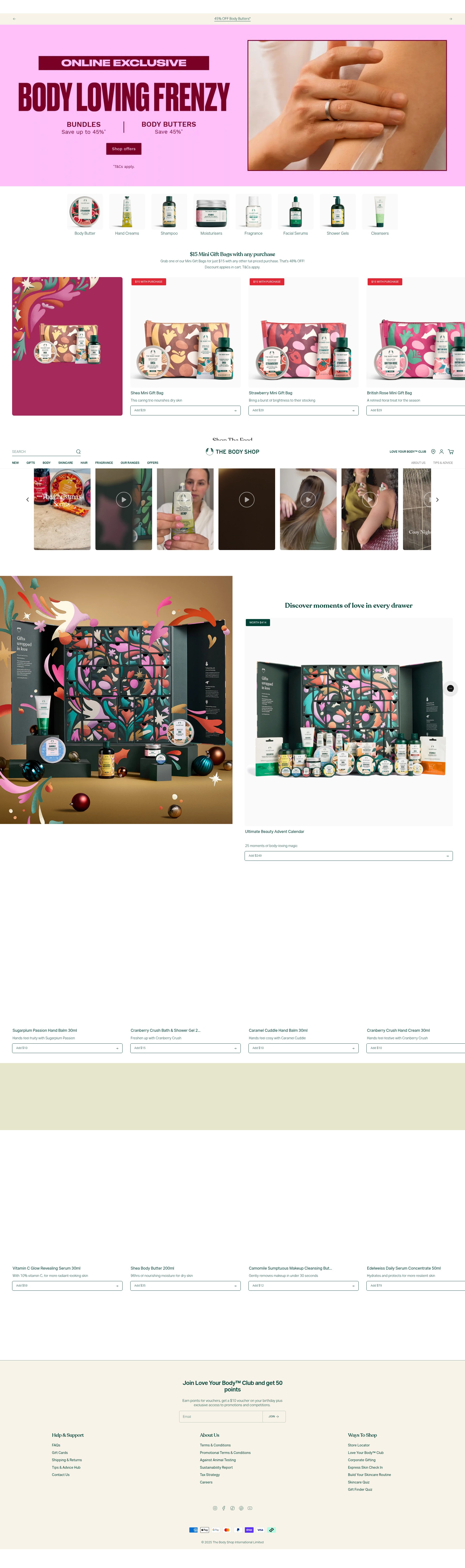 Screenshot of thebodyshop.com.au
