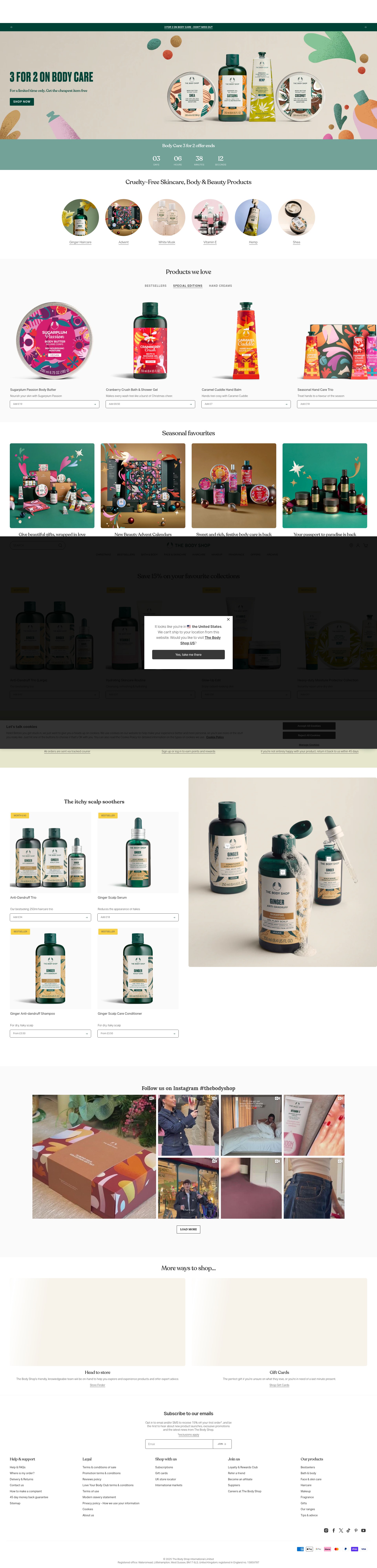 Screenshot of thebodyshop.com