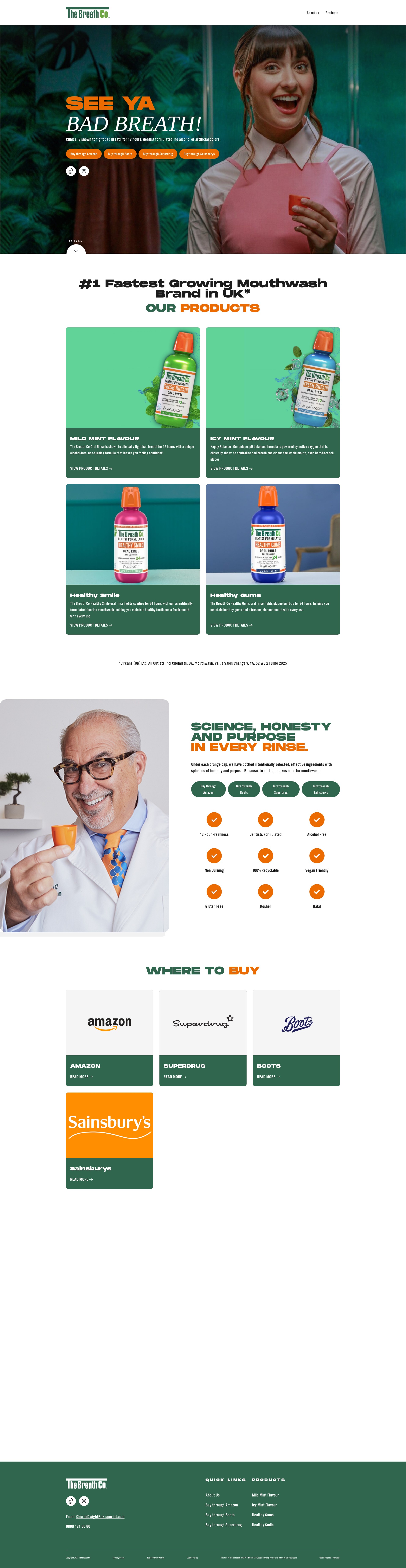 Screenshot of thebreathco.com