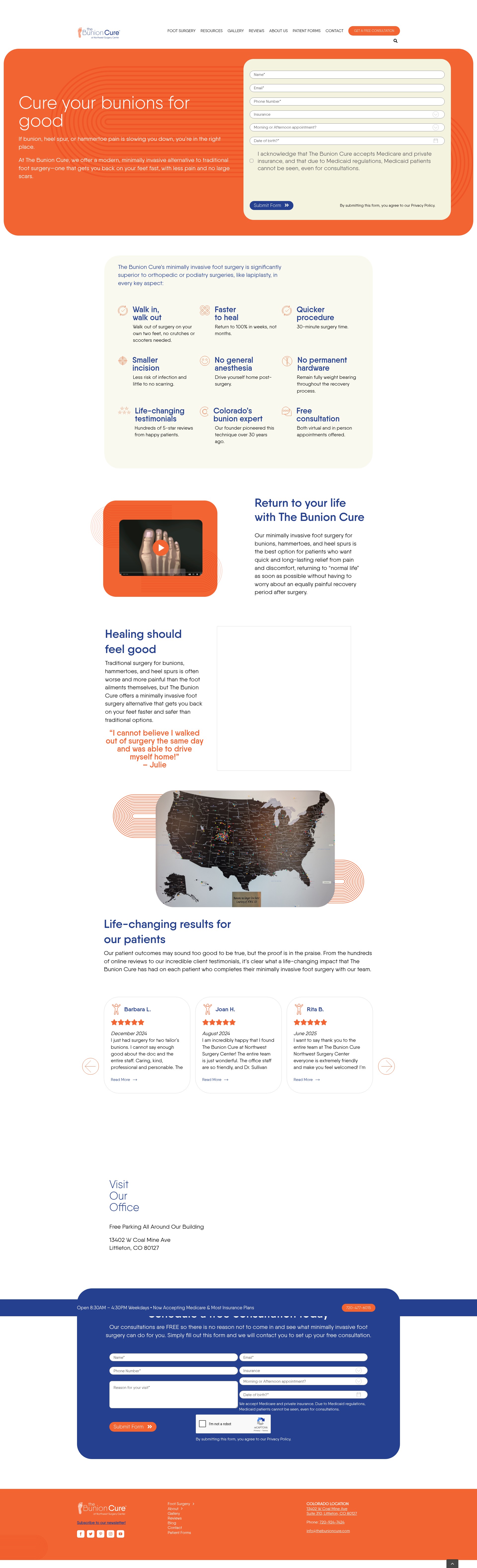 Screenshot of thebunioncure.com